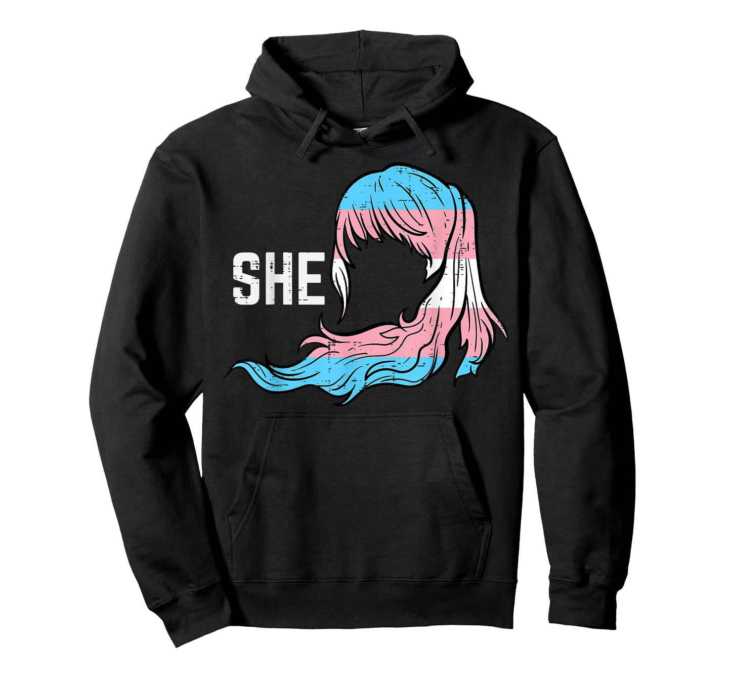 Transgender She Anime Hair Trans Pride Transsexual Flag Lgbt T-Shirt