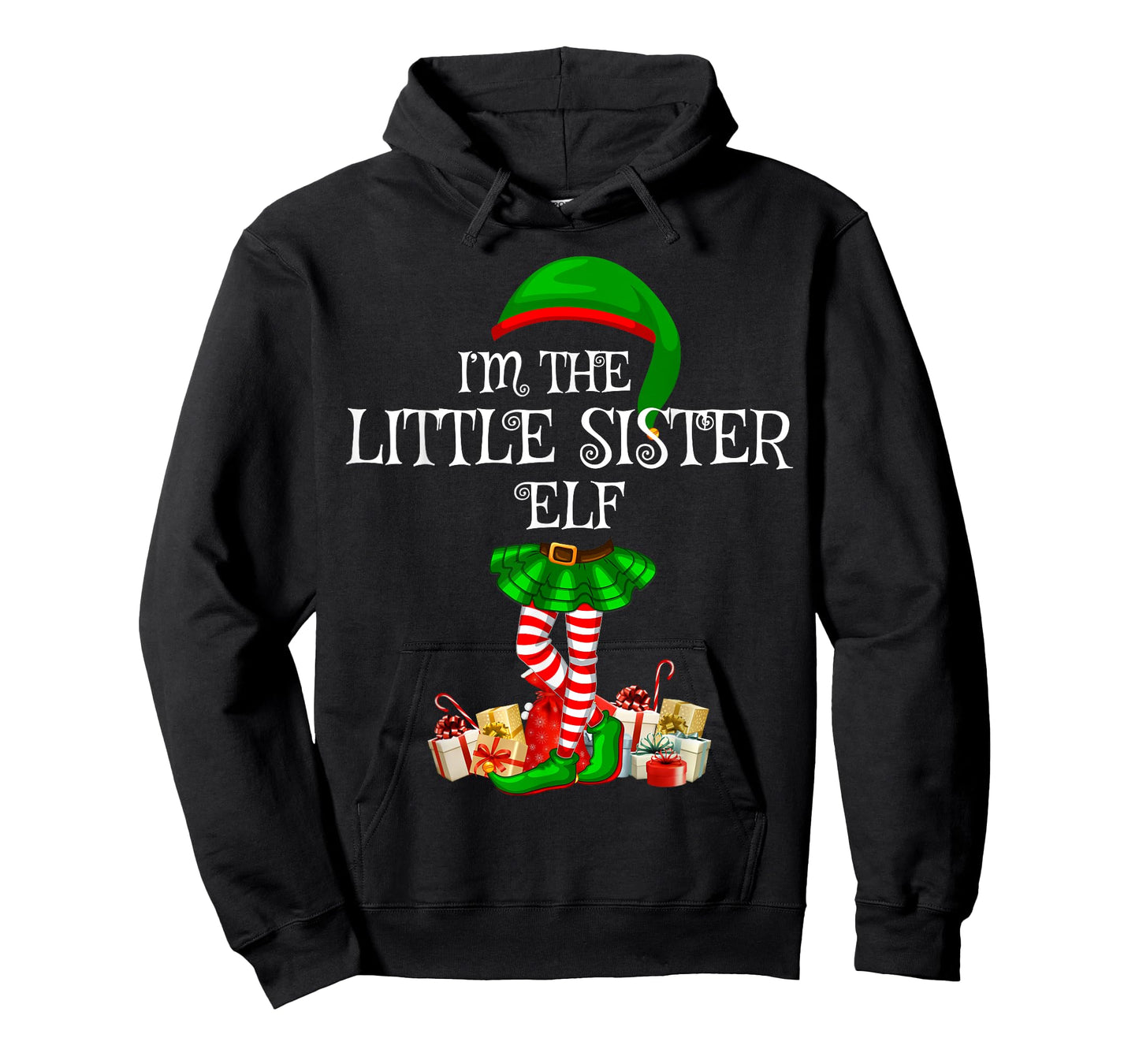 Matching Family Group I'm The Little Sister Elf Christmas T-Shirt