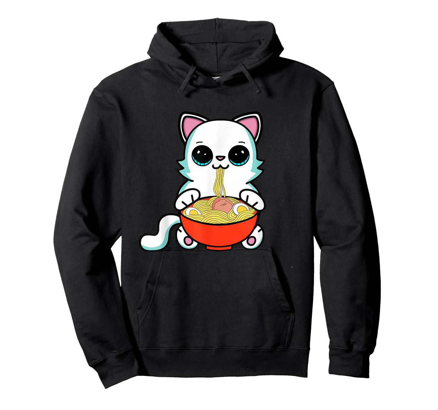 Ramen Cat Kawaii Anime Neko Cat Eating Japanese Noodles T-Shirt
