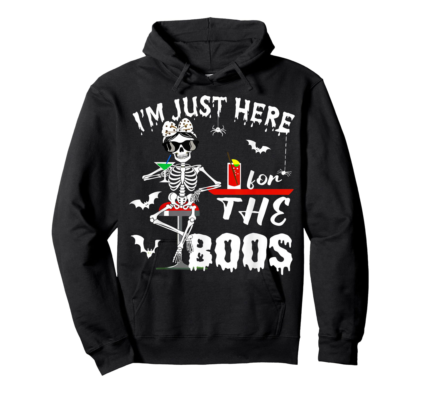 Funny Halloween Women I’m Just Here for The Boos Skeleton T-Shirt