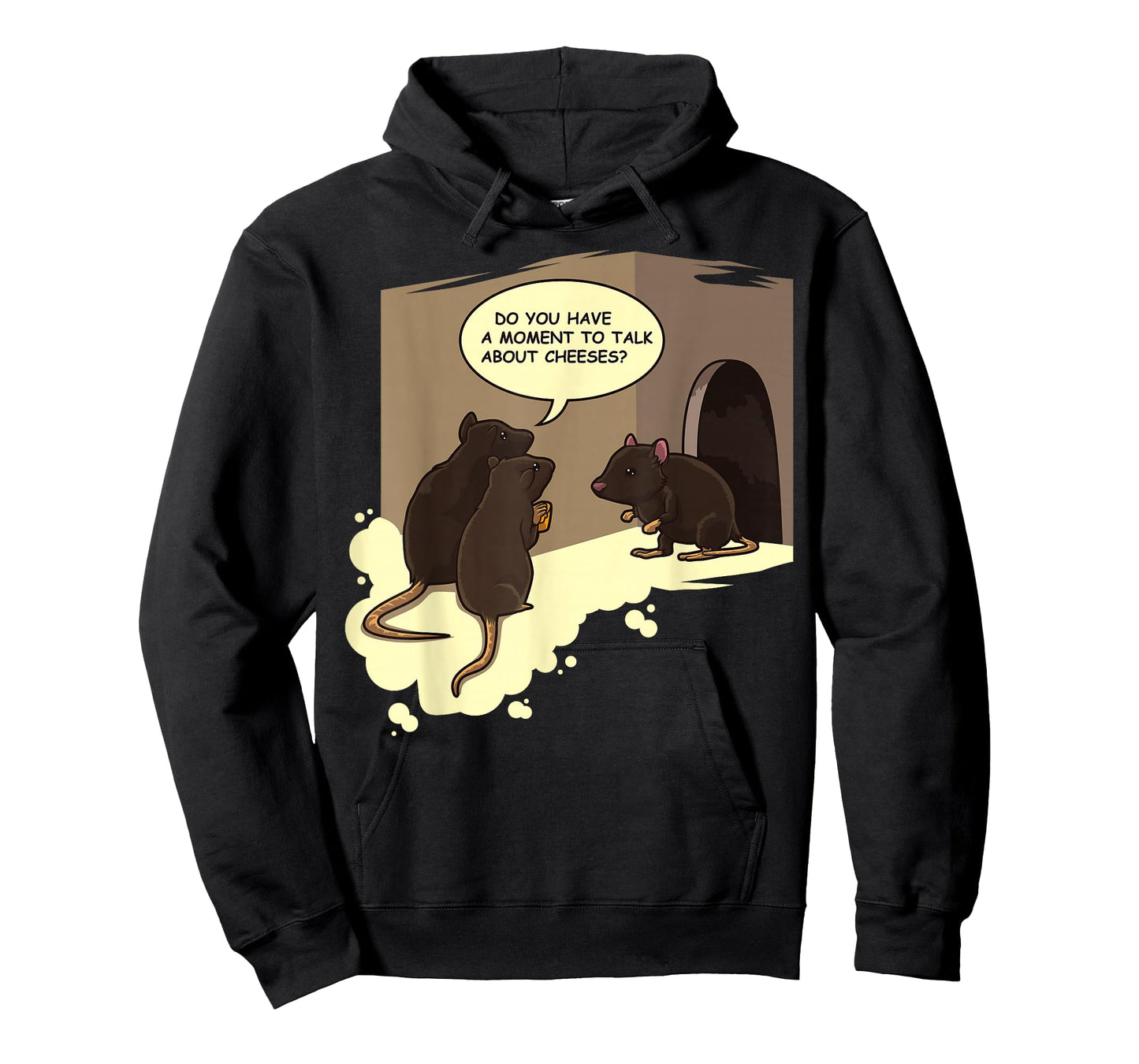 Funny Jesus Worship Cartoon Pun - Rats "Talk About Cheeses" T-Shirt