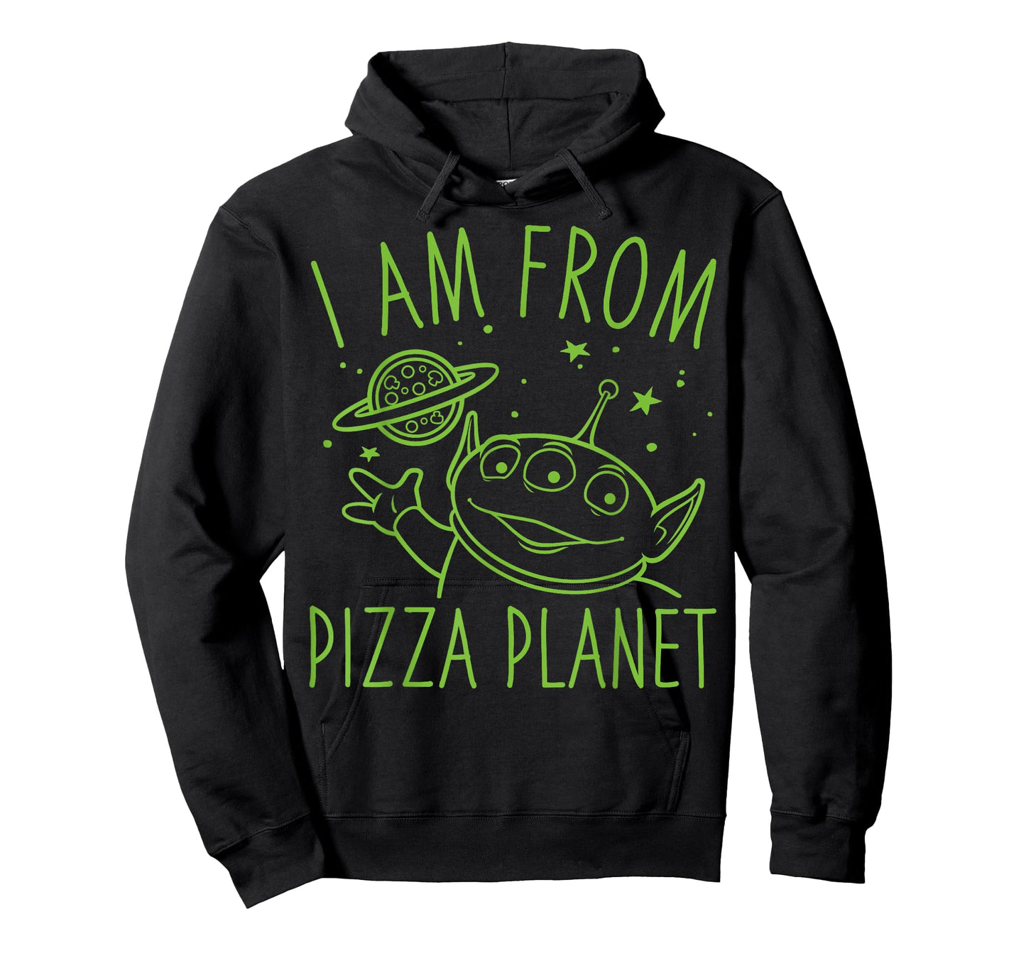 Disney Pixar Toy Story Neon Green Alien Pizza Planet Logo T-Shirt