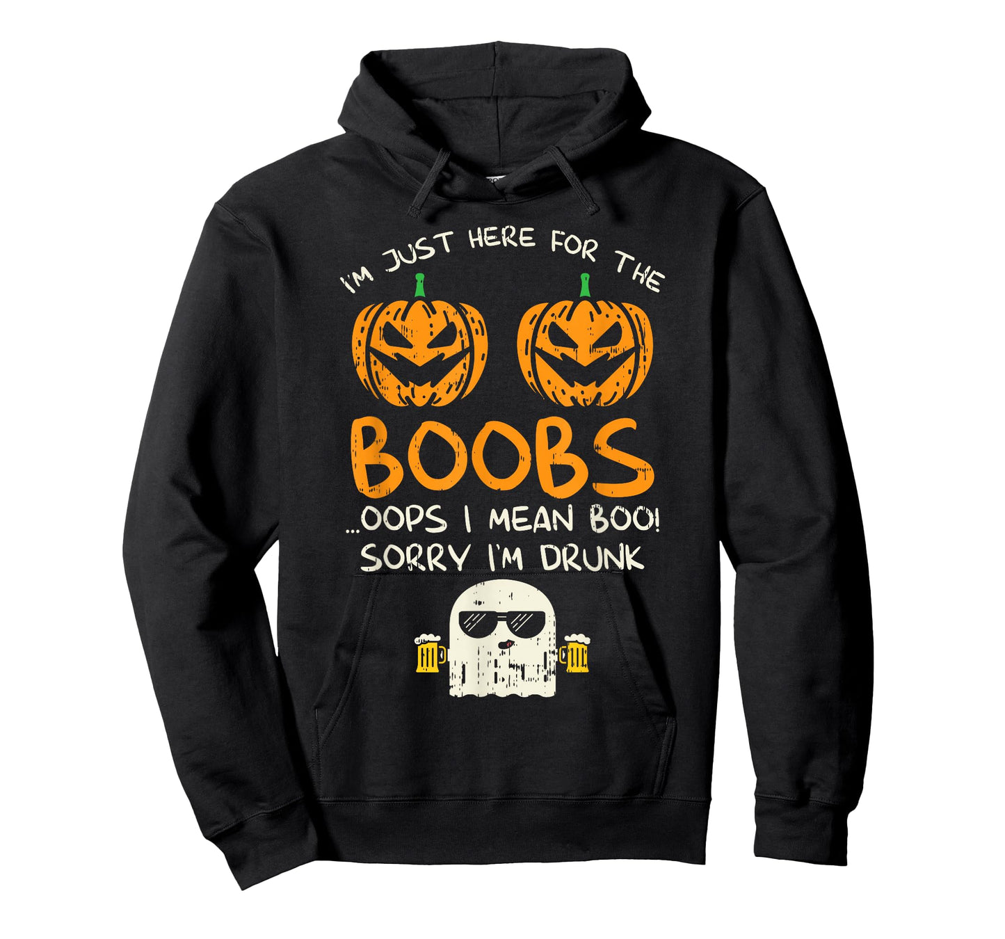 Im Just Here For The Boobs Boos Drunk Ghost Beer Halloween T-Shirt