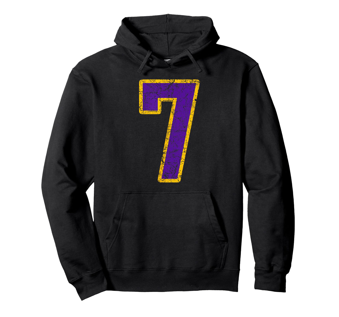 Purple Gold Number 7 Jersey Player Uniform #7 Grunge T-Shirt