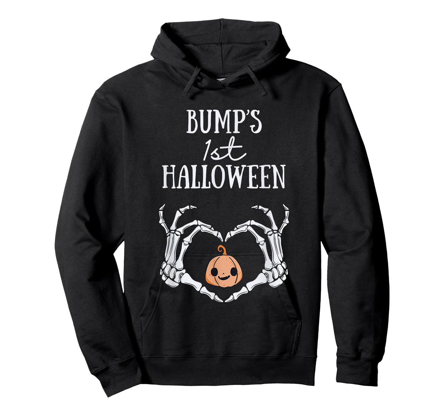 Bump's 1st Halloween Skeleton Hand Heart Pregnancy Baby T-Shirt