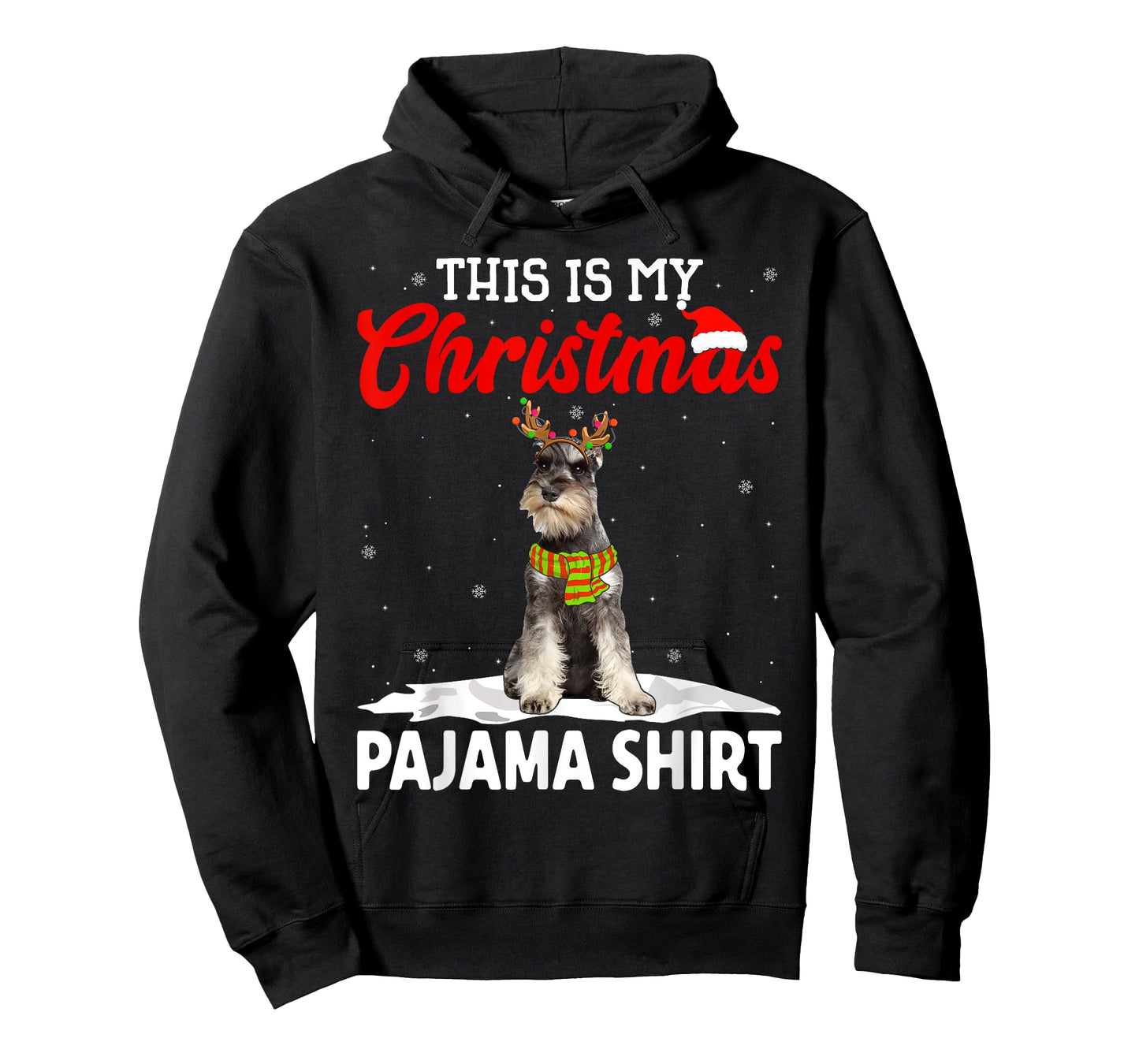 This Is My Christmas Pajama Shirt Schnauzer Dog T-Shirt for Men Women Kids