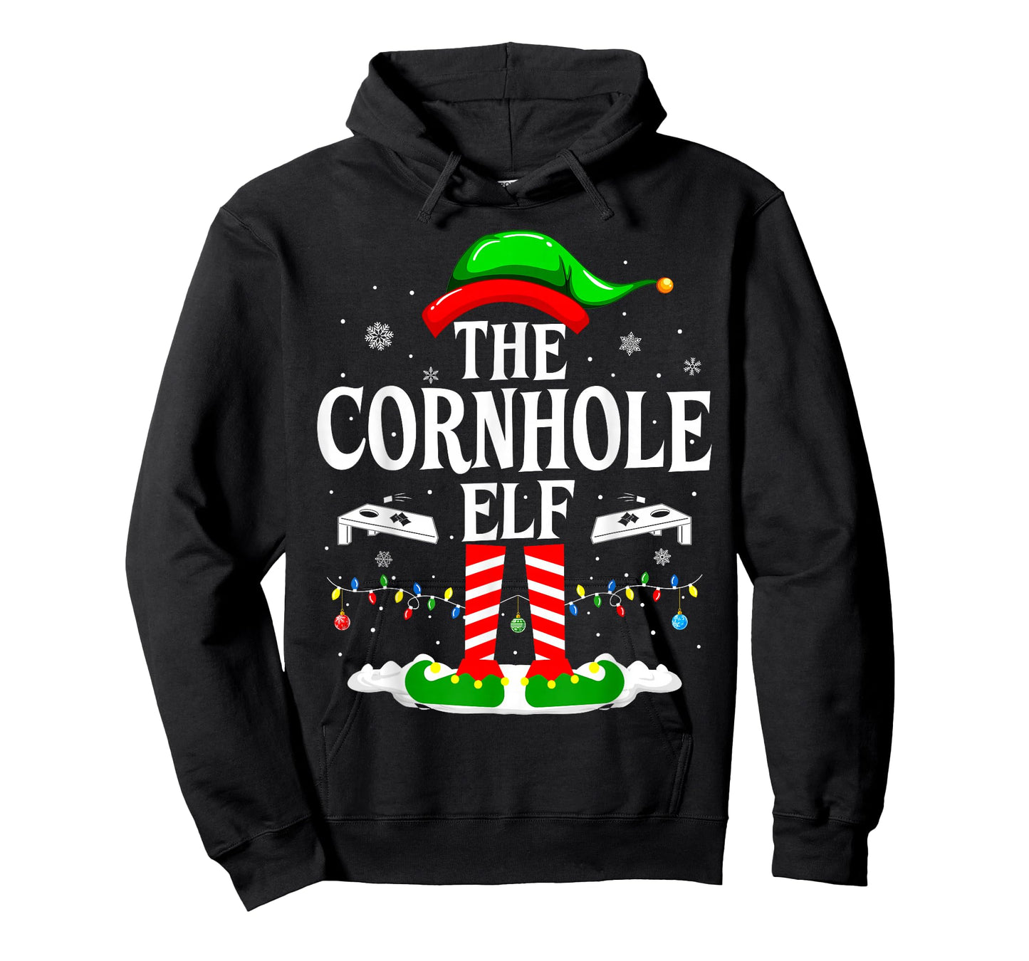 The Cornhole Elf Funny Matching Xmas Cornhole Christmas T-Shirt