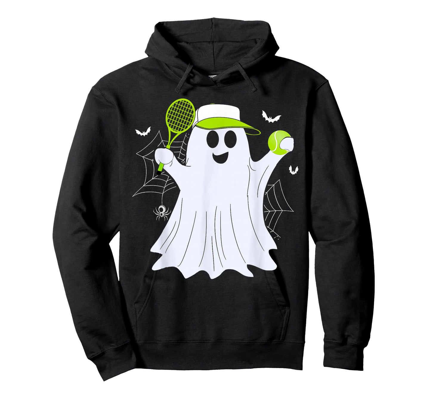 Boo Ghost Playing Tennis Funny Halloween Tennis Costume T-Shirt