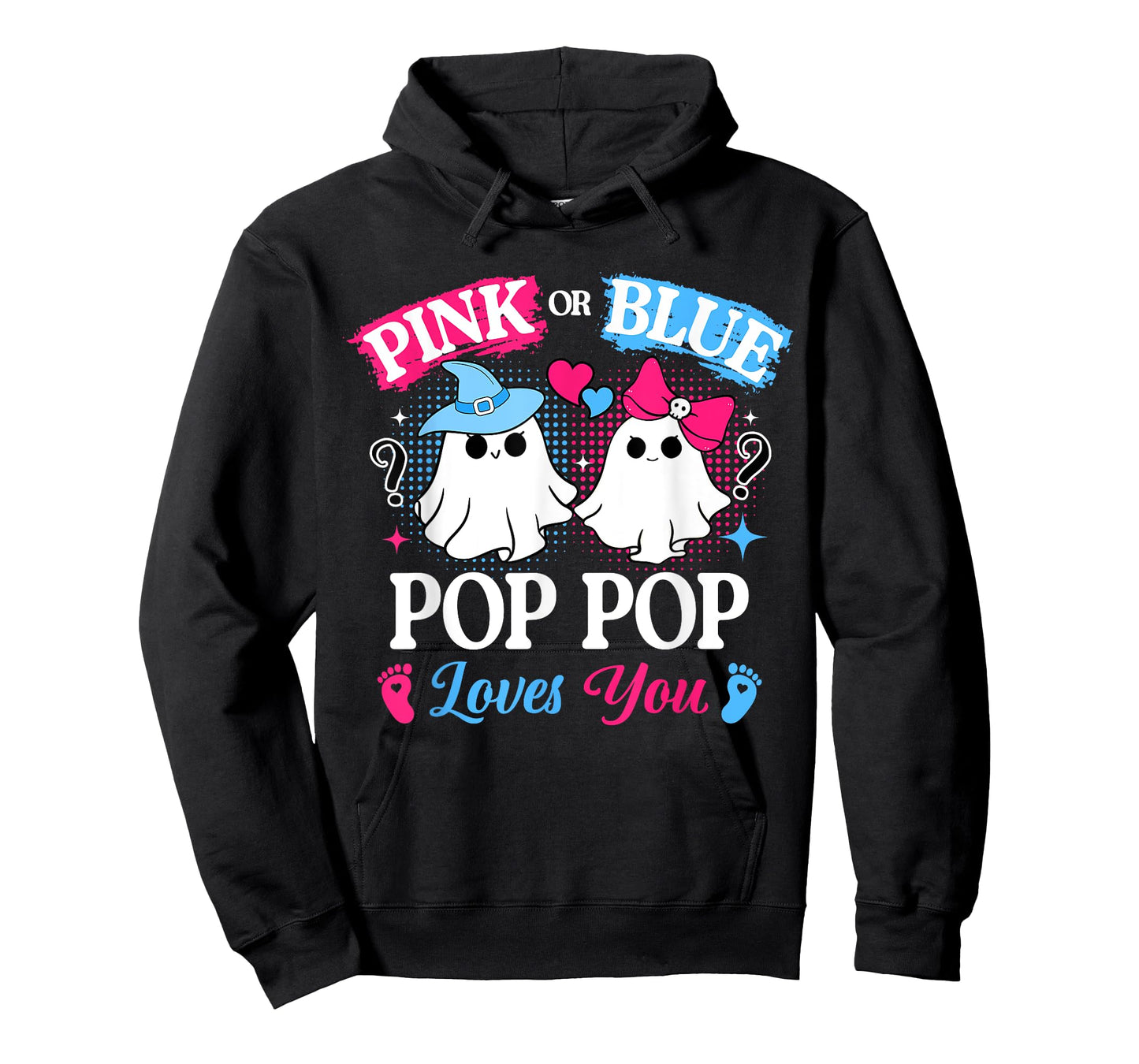 Pink or Blue Pop Pop Loves You Gender Reveal Halloween T-Shirt