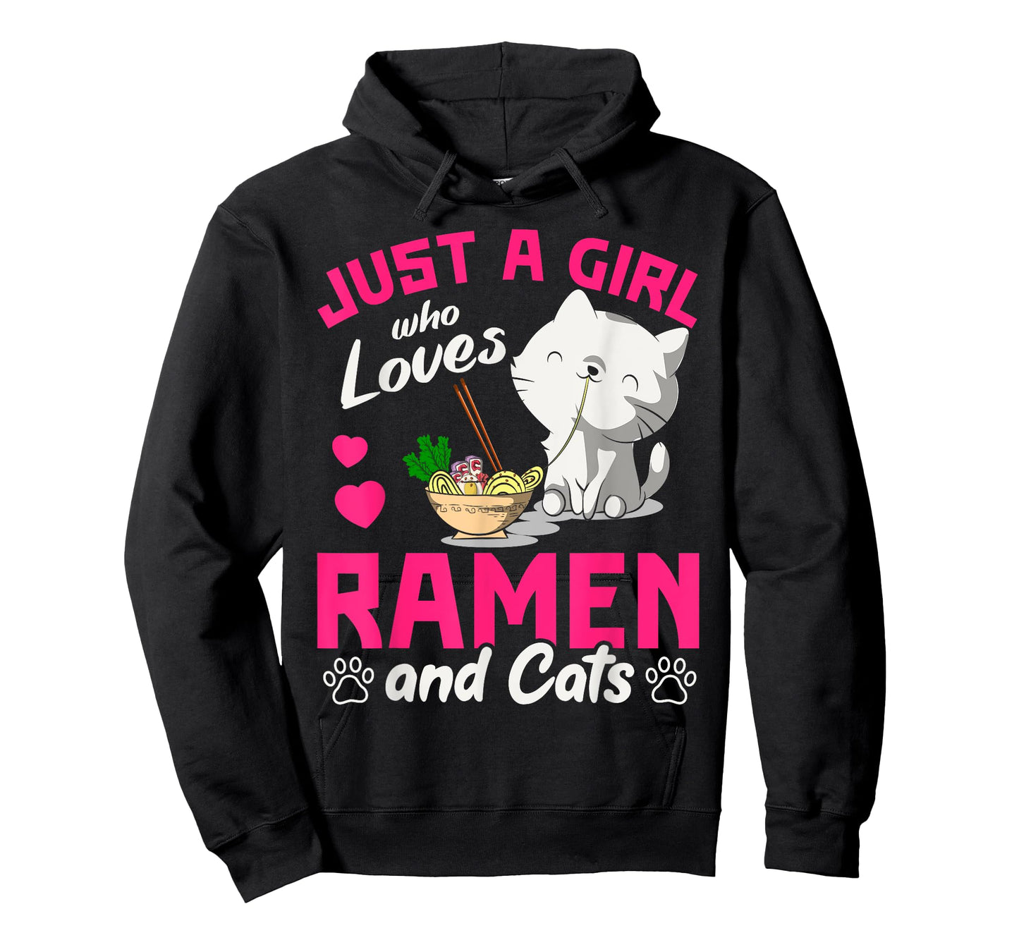 Just A Girl Who Loves Ramen And Cats Cute Animal Gift Ramen T-Shirt