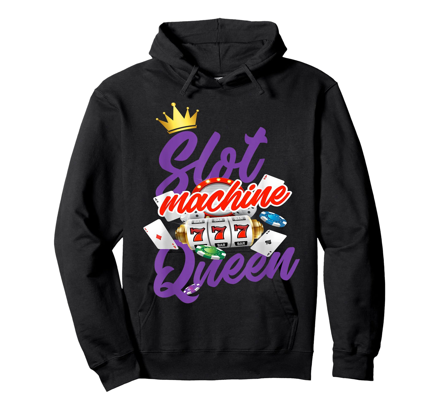 Slot Machine Queen Slots Casino Gambling T-Shirt