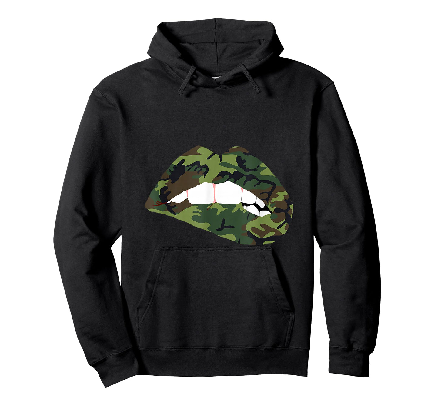 Camouflage Lips Mouth Military Kiss Me Biting Camo Kissing T-Shirt
