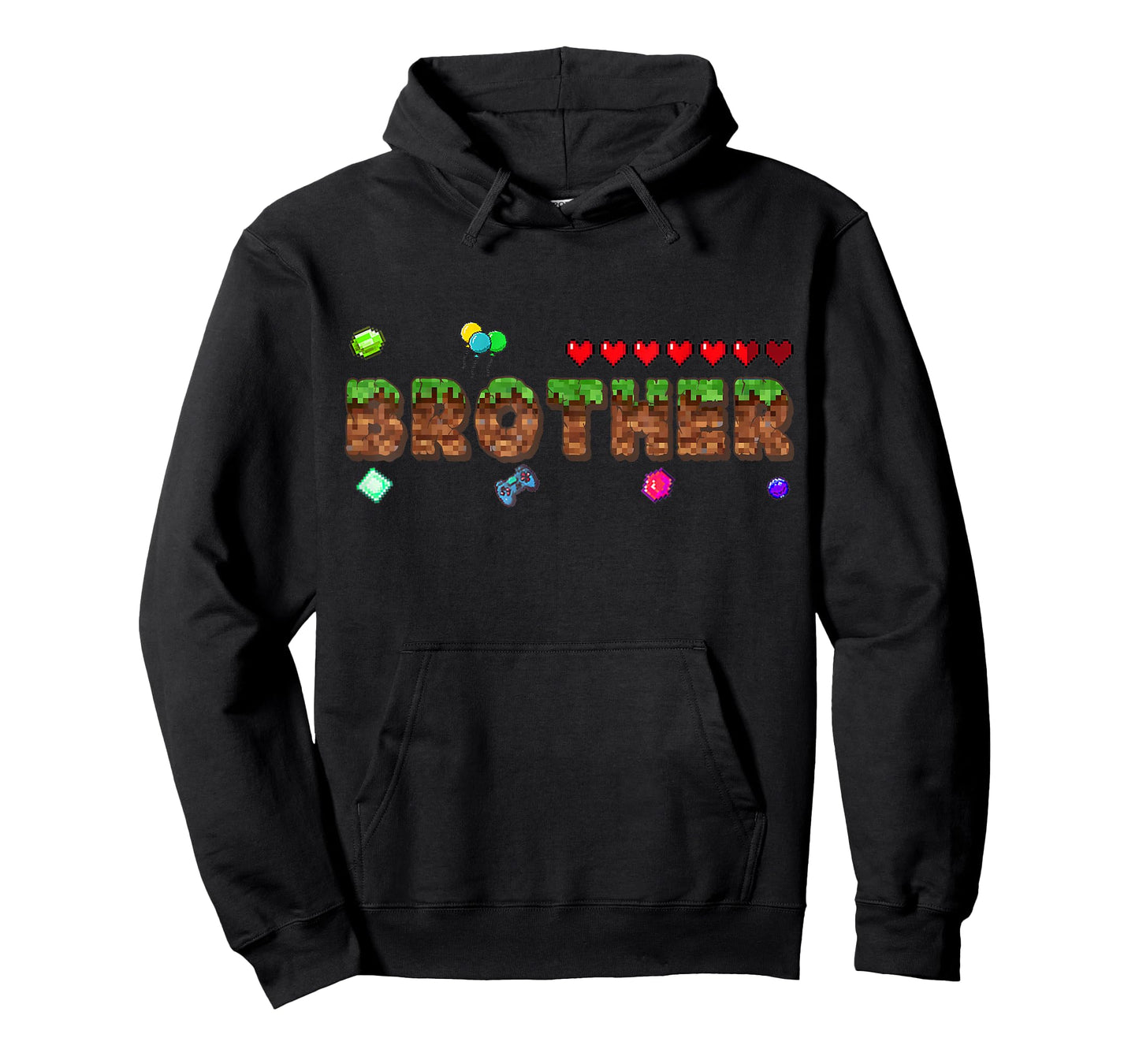 Brother Of The Birthday Boy Pixel Game Matching Family Kids T-Shirt