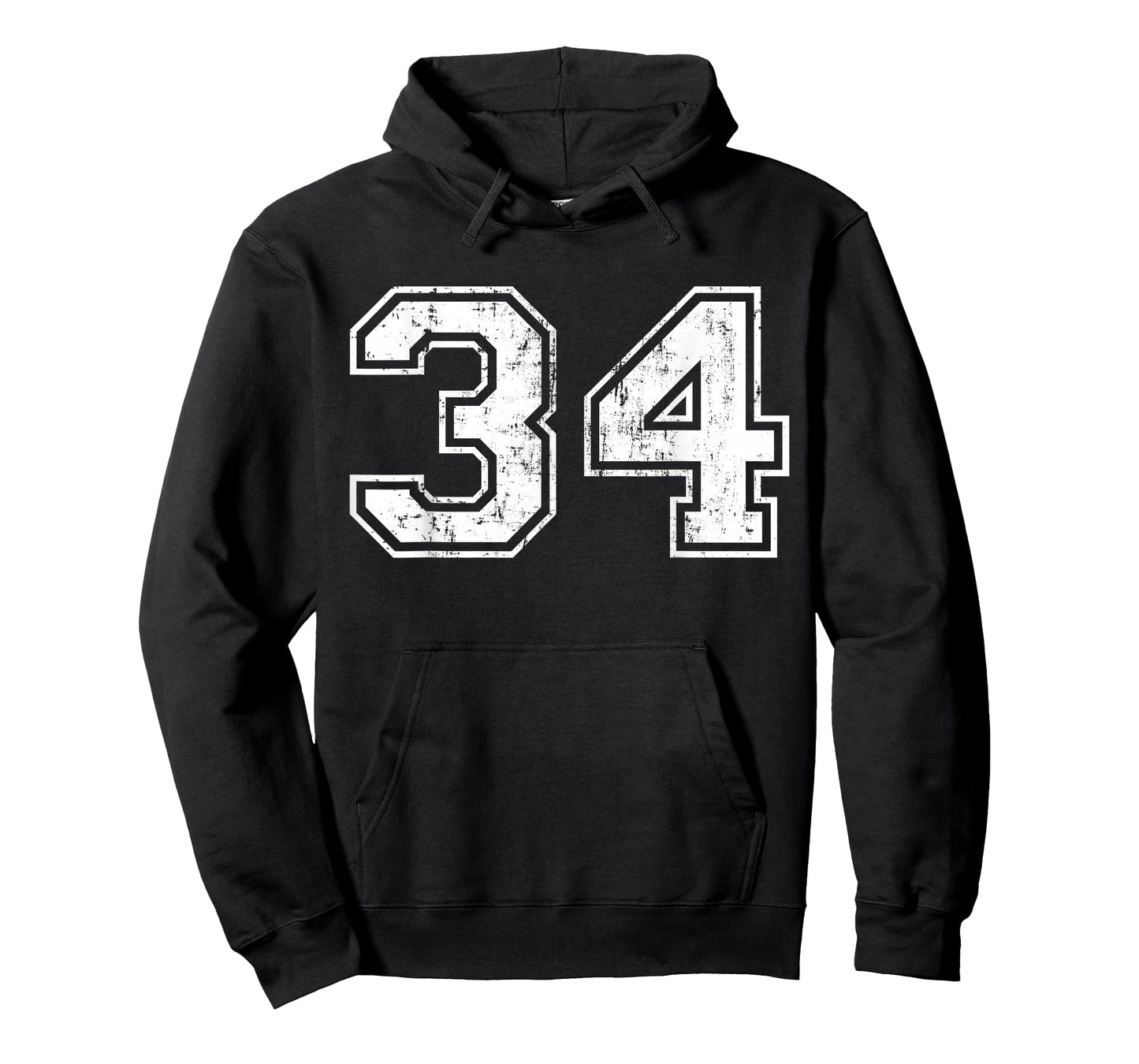 Number 34 Distressed Vintage Thirty Four Sport Team Practice T-Shirt