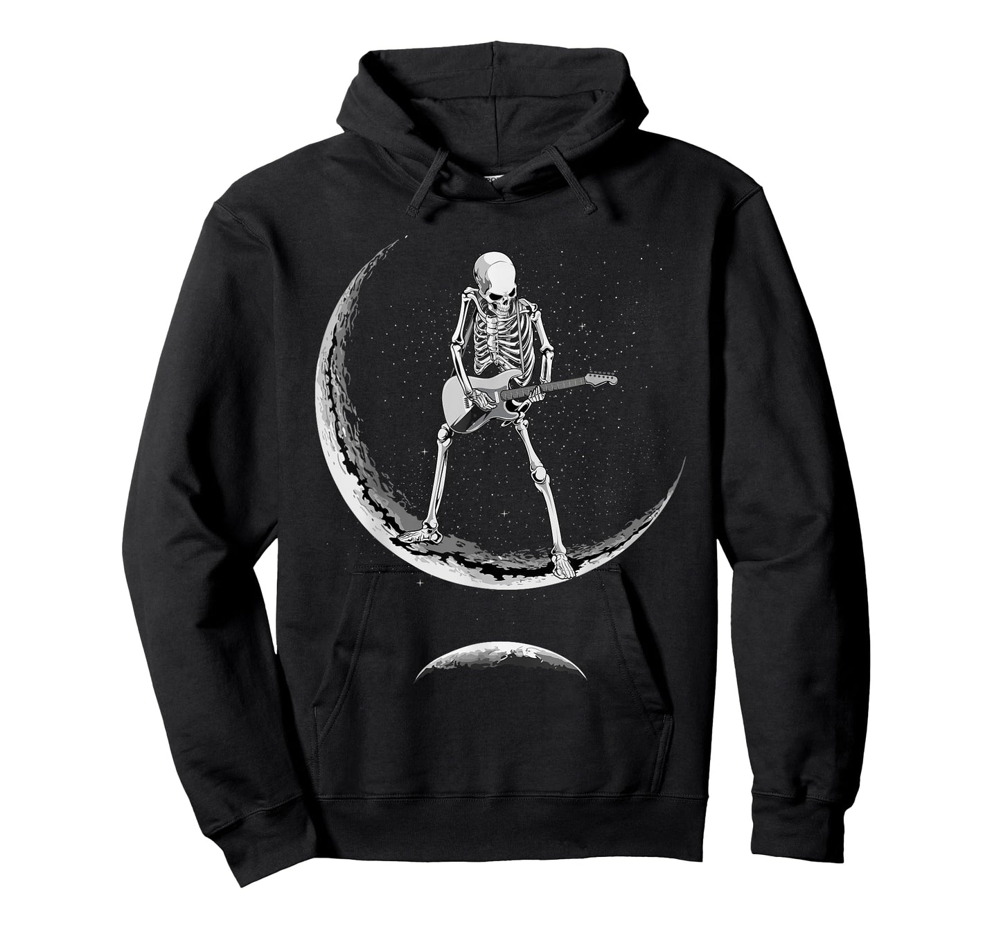Rock On Skeleton Moon Shirt - Funny Halloween Rock And Roll T-Shirt