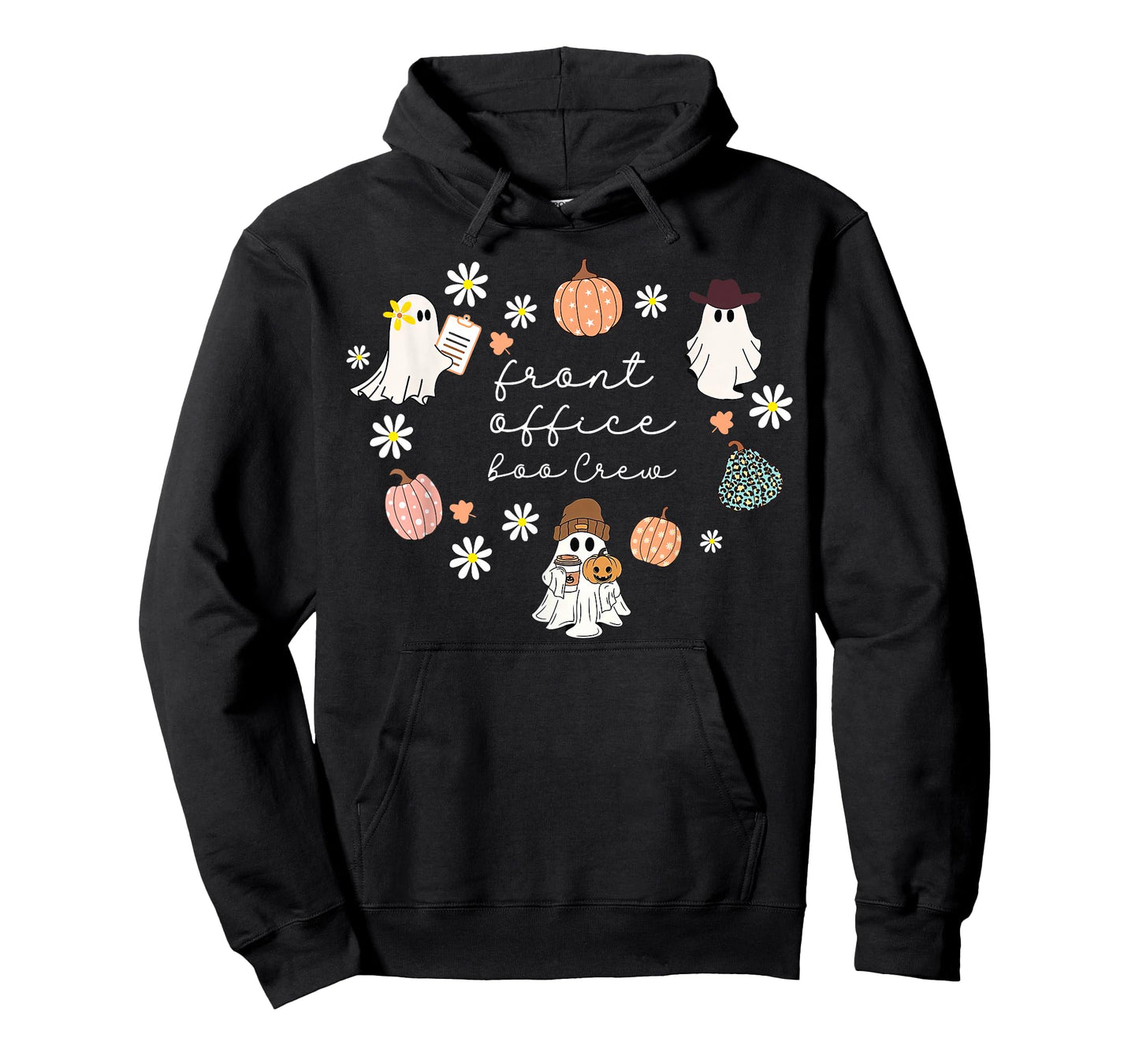Front Office Boo Crew Pumpkin Ghost Halloween Admin Squad T-Shirt