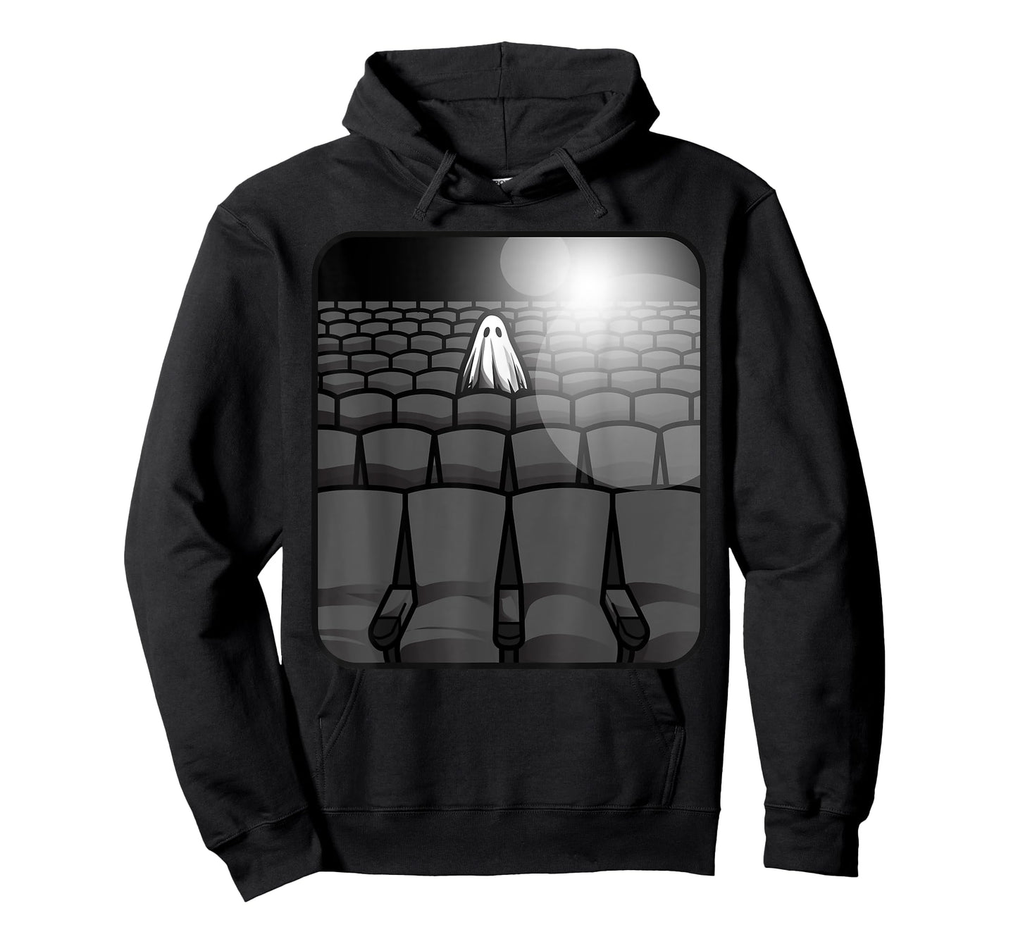 Sheet Ghost Haunted Movie Theater Sad Spooky Theatre Movies T-Shirt