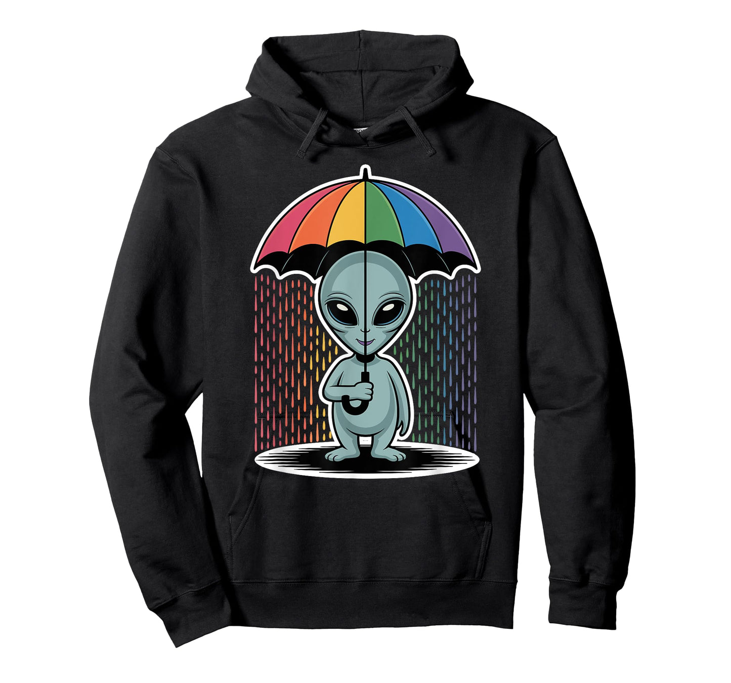 Alien LGBT Gay Pride Rainbow Flag Umbrella UFO Lover T-Shirt