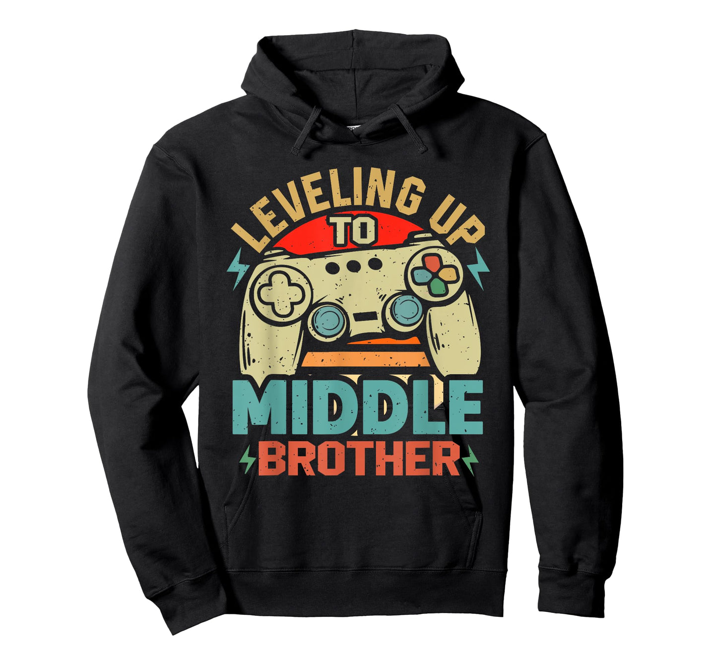 Leveling Up To Middle Brother Funny Gamer Gaming T-Shirt