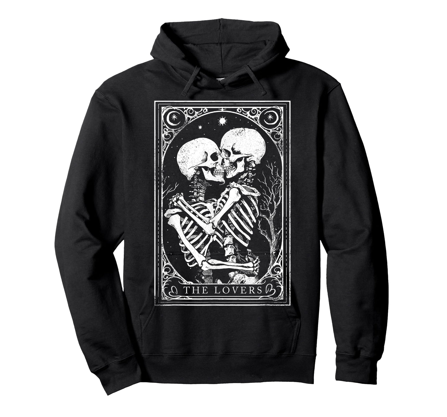 Tarot Card Shirt The Lovers Goth Skeleton Halloween Occult T-Shirt