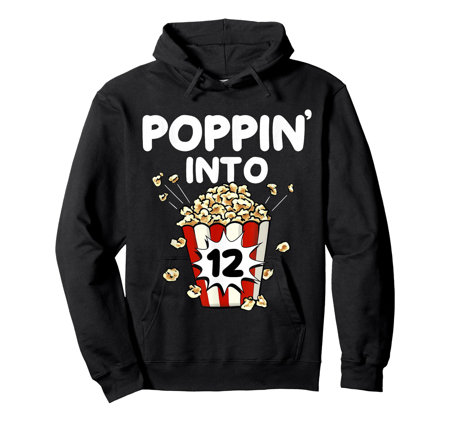 Poppin' Into 12 Years Old Movie Night Popcorn 12th Birthday T-Shirt