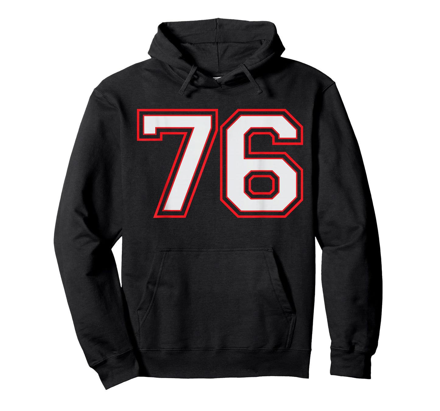 Red Number 76 Sports Player Jersey Fun Game Winner #76 Lucky T-Shirt