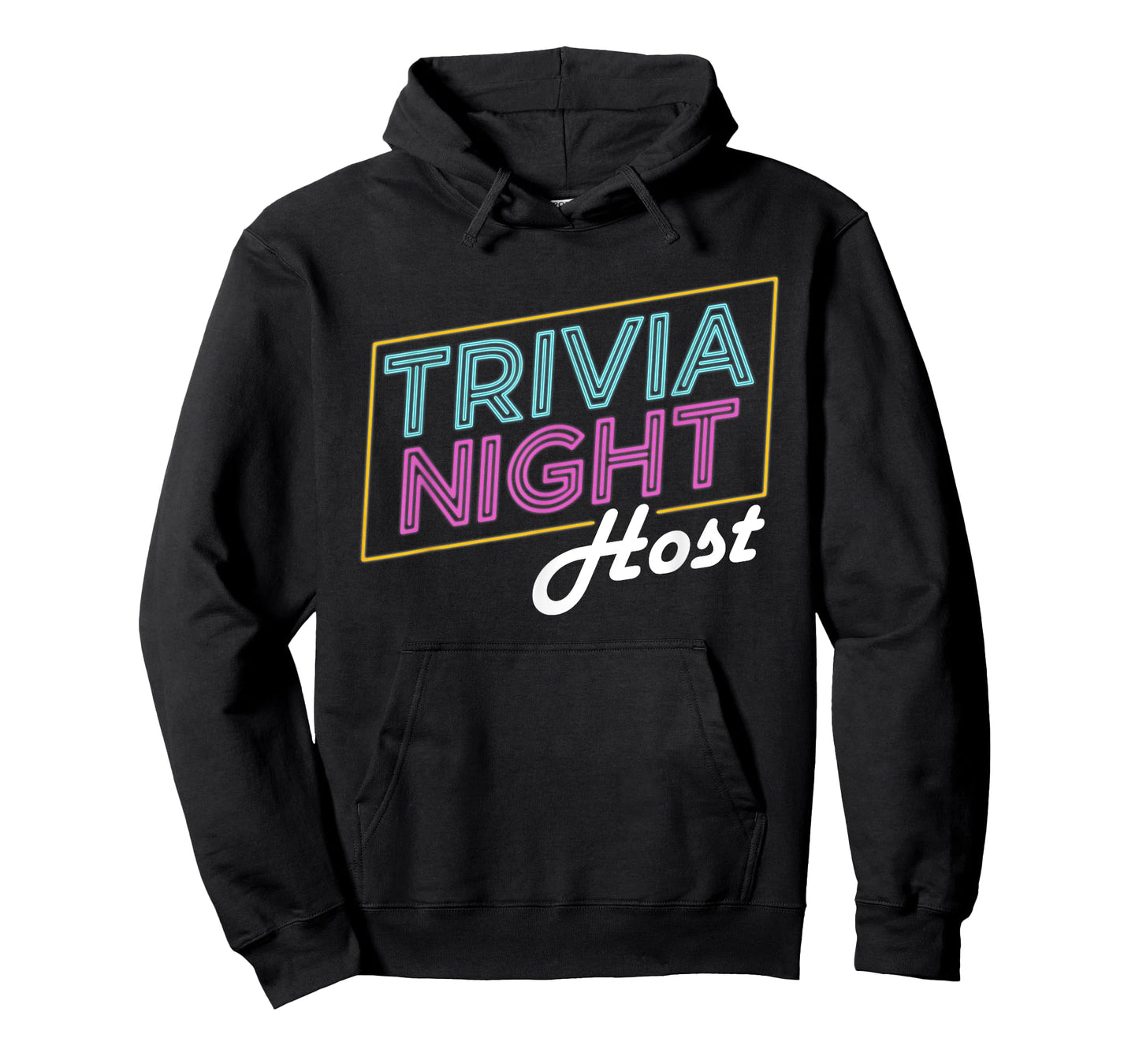Board Game Apparel Trivia Night Host T-Shirt - Unisex Adults - Black - Short Sleeve - Letter Print - Crew Neck - Casual - Retro Trivia Host T-Shirt