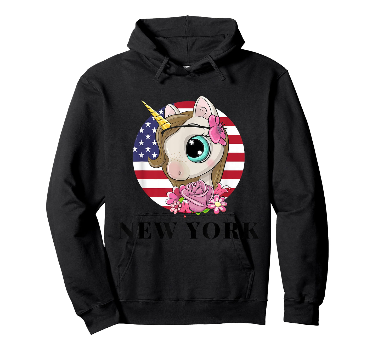 Cool Illustration New York USA Unicorn Rainbow Squad Graphic T-Shirt