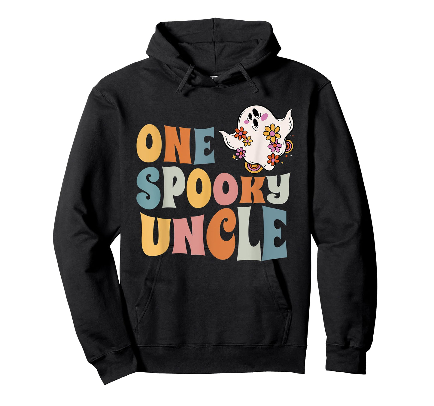 Mens One Spooky Uncle Groovy Halloween Costume T-Shirt