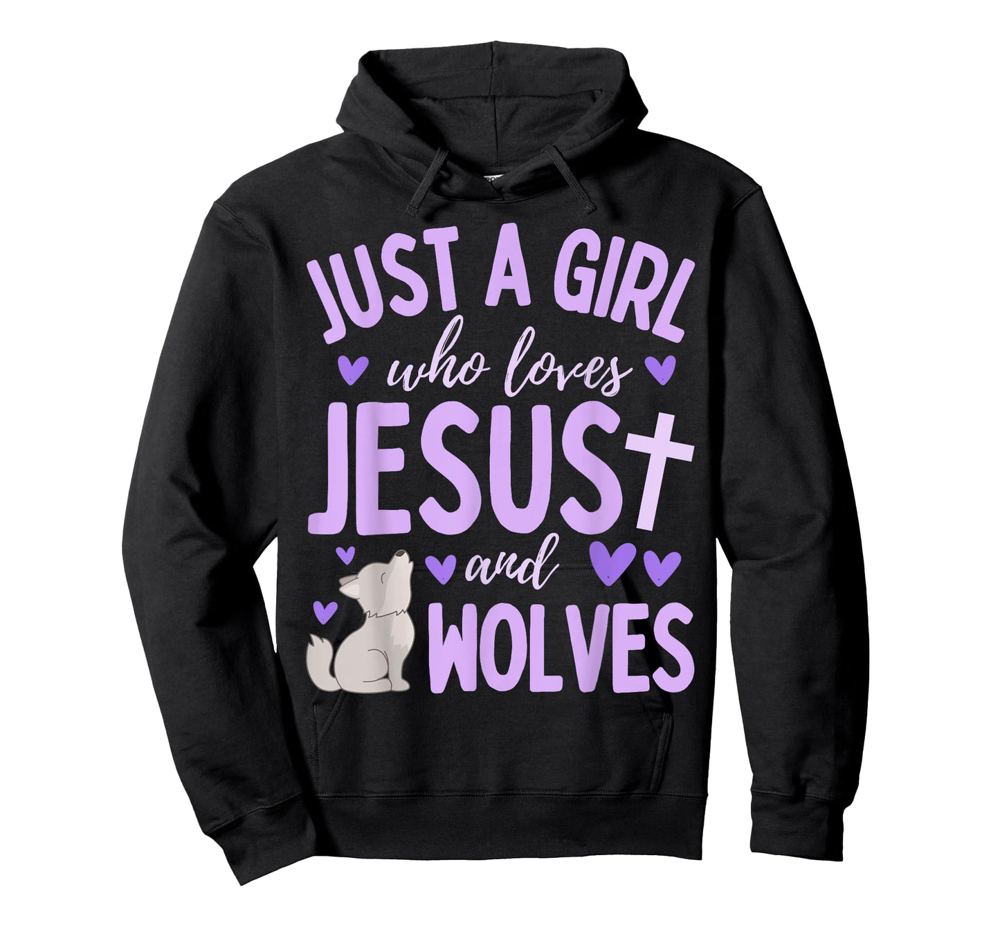 Just A Girl Who Loves Jesus and Wolves Christian Funny T-Shirt