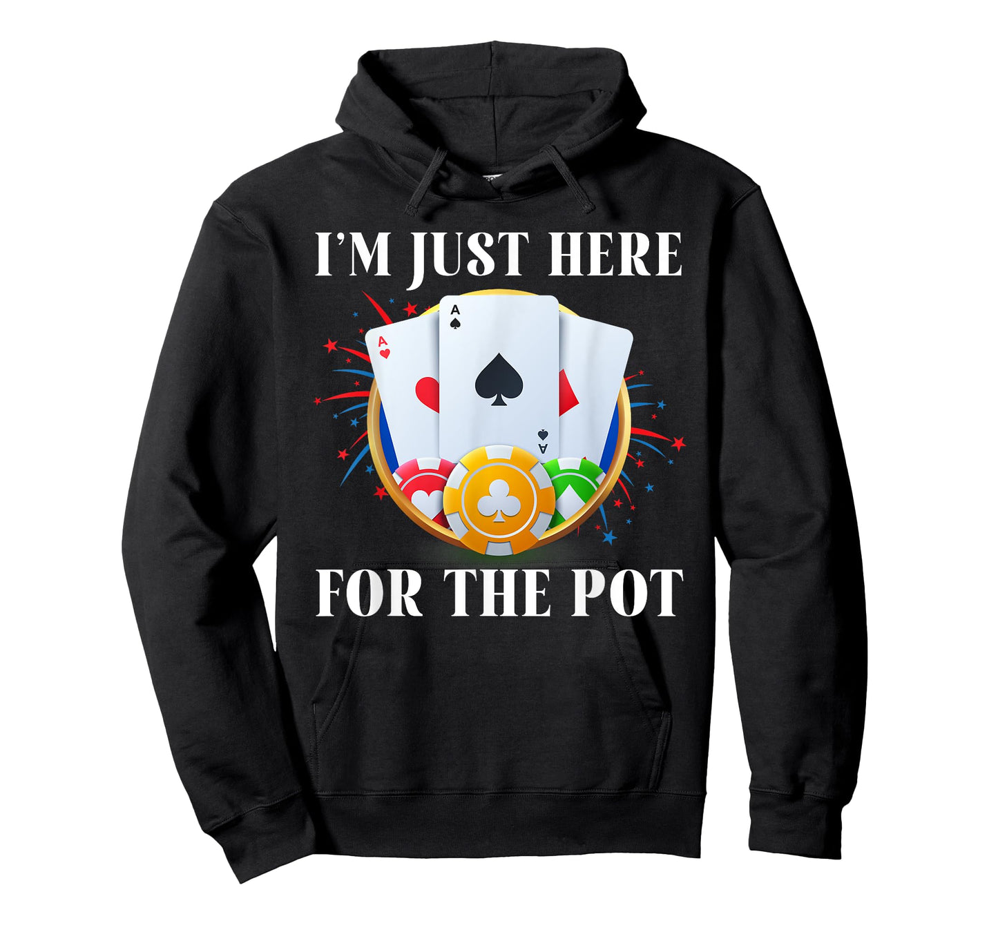 Poker Player I'M JUST HERE FOR THE POT Funny Vintage T-Shirt