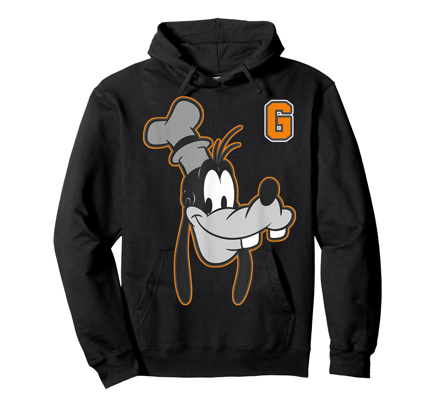 Disney Goofy Orange Outline Portrait T-Shirt Small