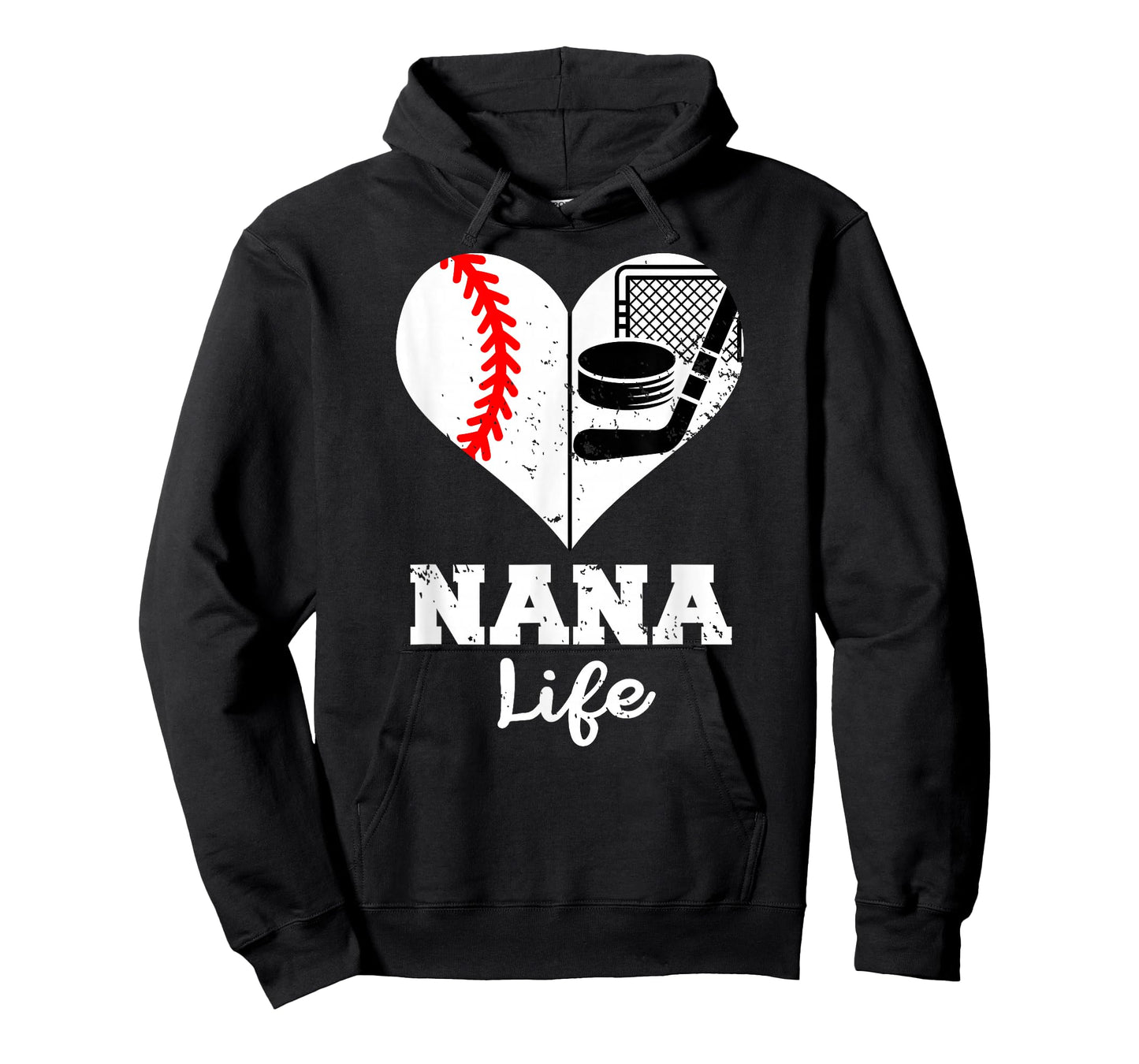 Nana Life Heart Funny Baseball Hockey Nana T-Shirt