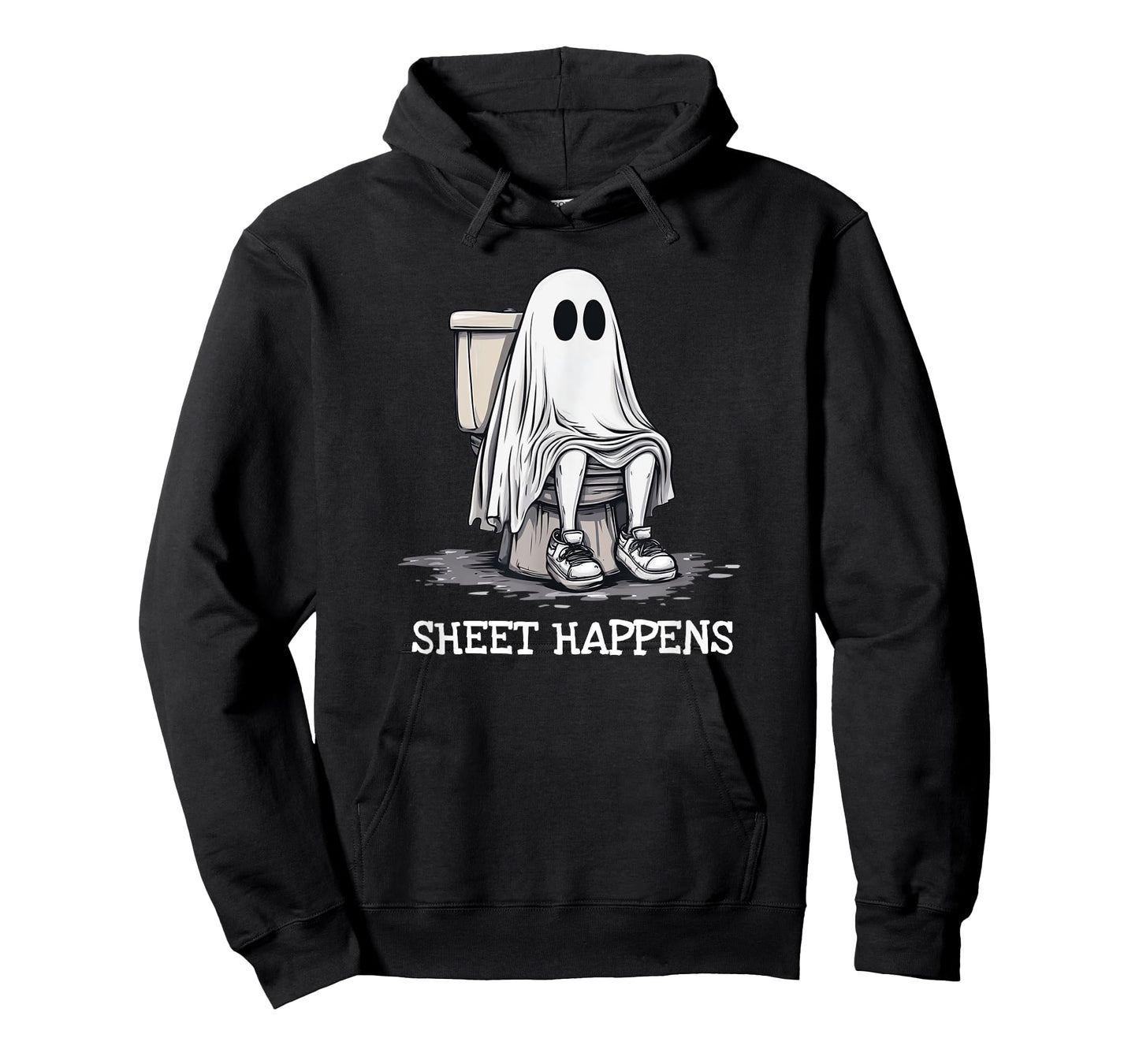Pooping Ghost On Toilet Sheet Happens Funny Halloween T-Shirt