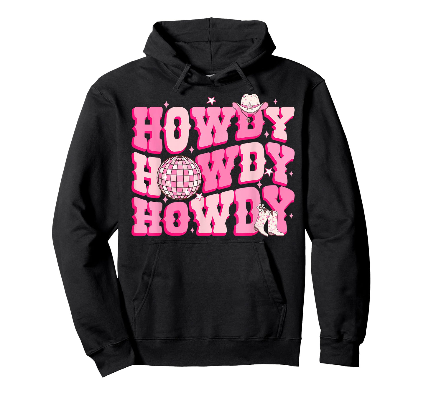 Howdy Southern Western Country Rodeo Pink Cowgirl Disco T-Shirt