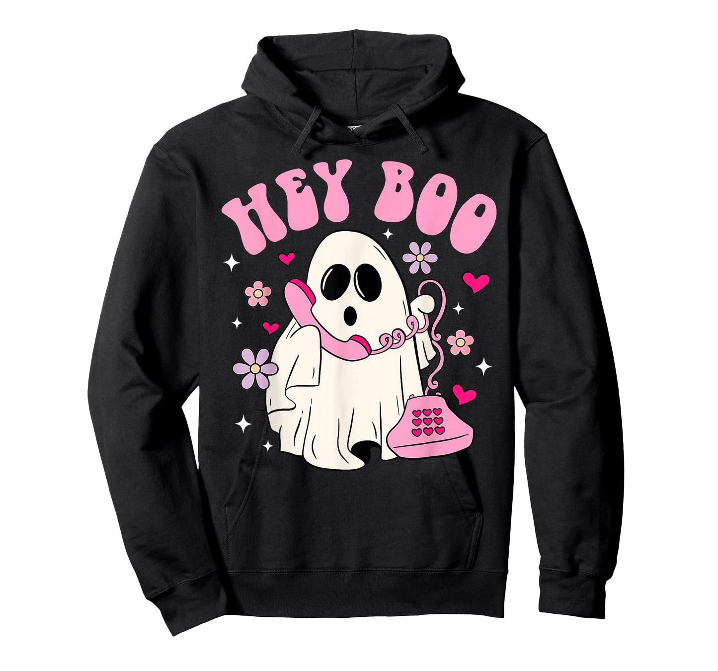 Groovy Hey Boo Cute Ghost Funny Halloween Women Kids Girls T-Shirt