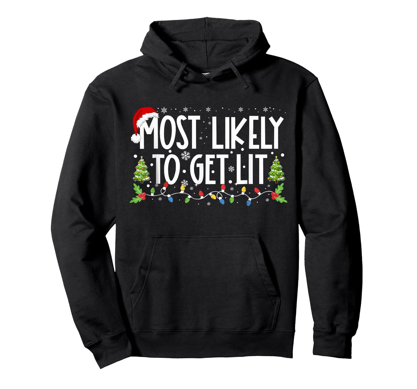 Most Likely To Get Lit Drinking Funny Family Christmas Xmas T-Shirt