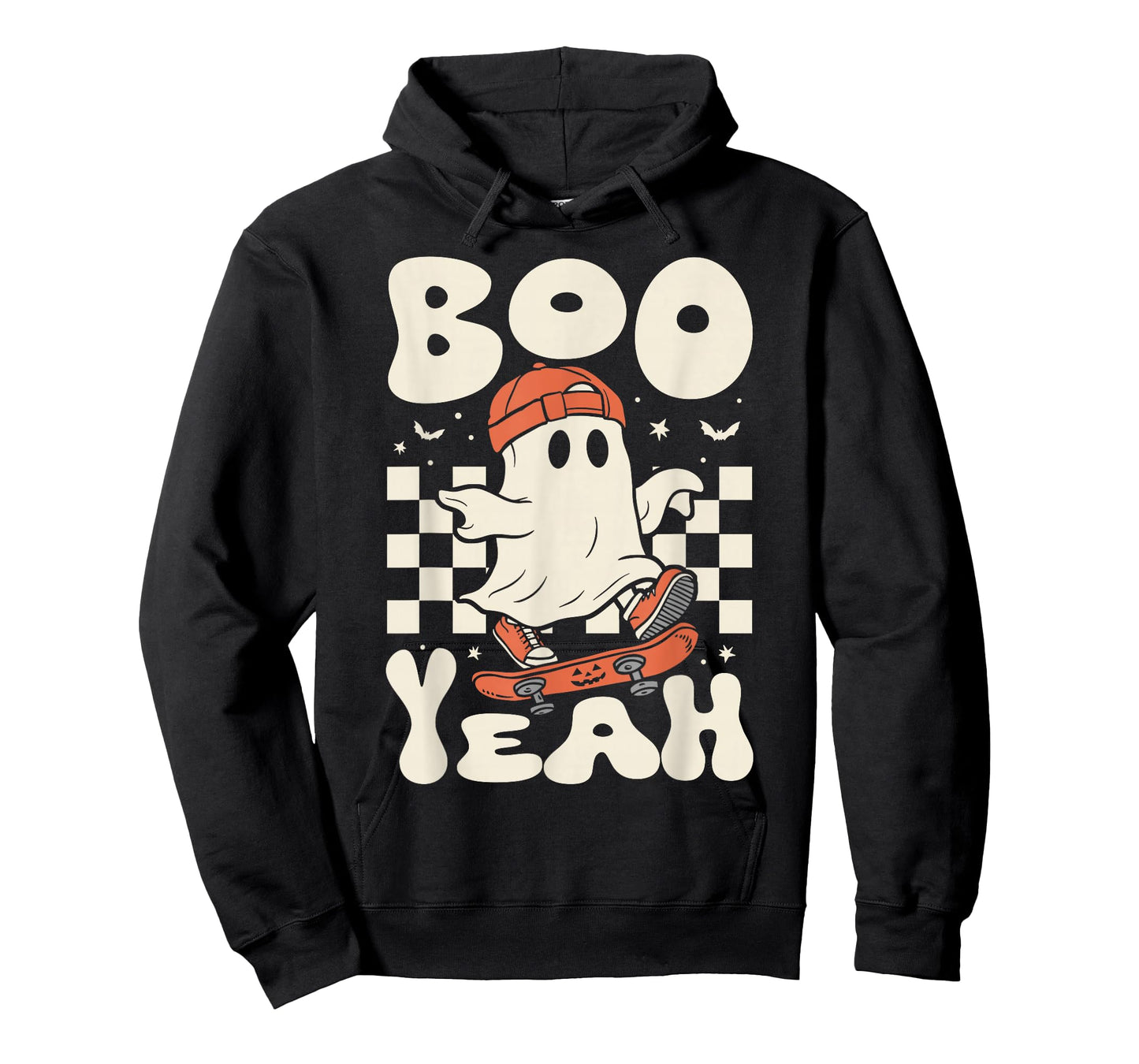 Boo Yeah Halloween Ghost Boys Retro Skateboard Toddler Kids T-Shirt