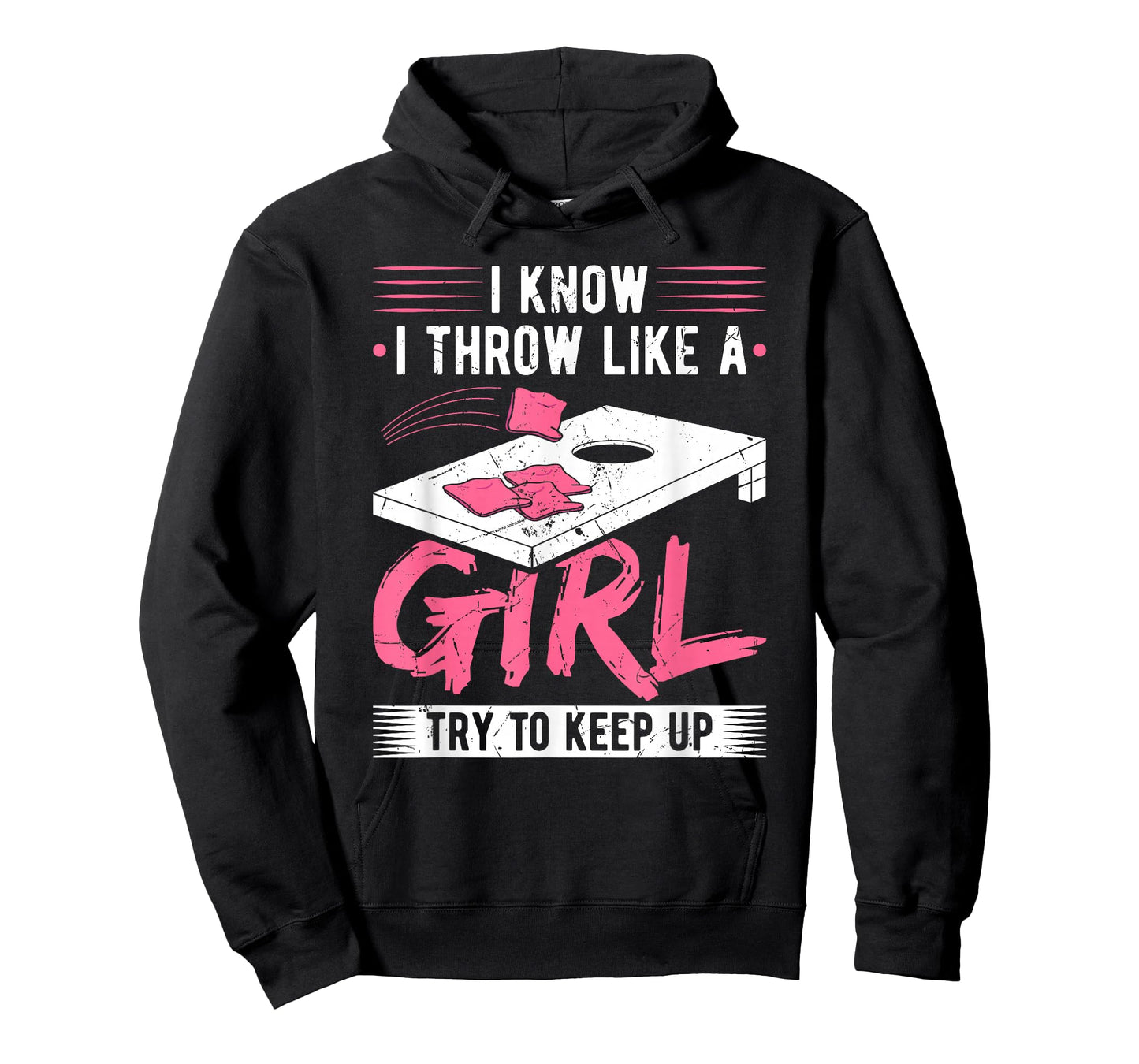 Cornhole Throw Like A Girl Corn Hole Sack Cornhole Game T-Shirt