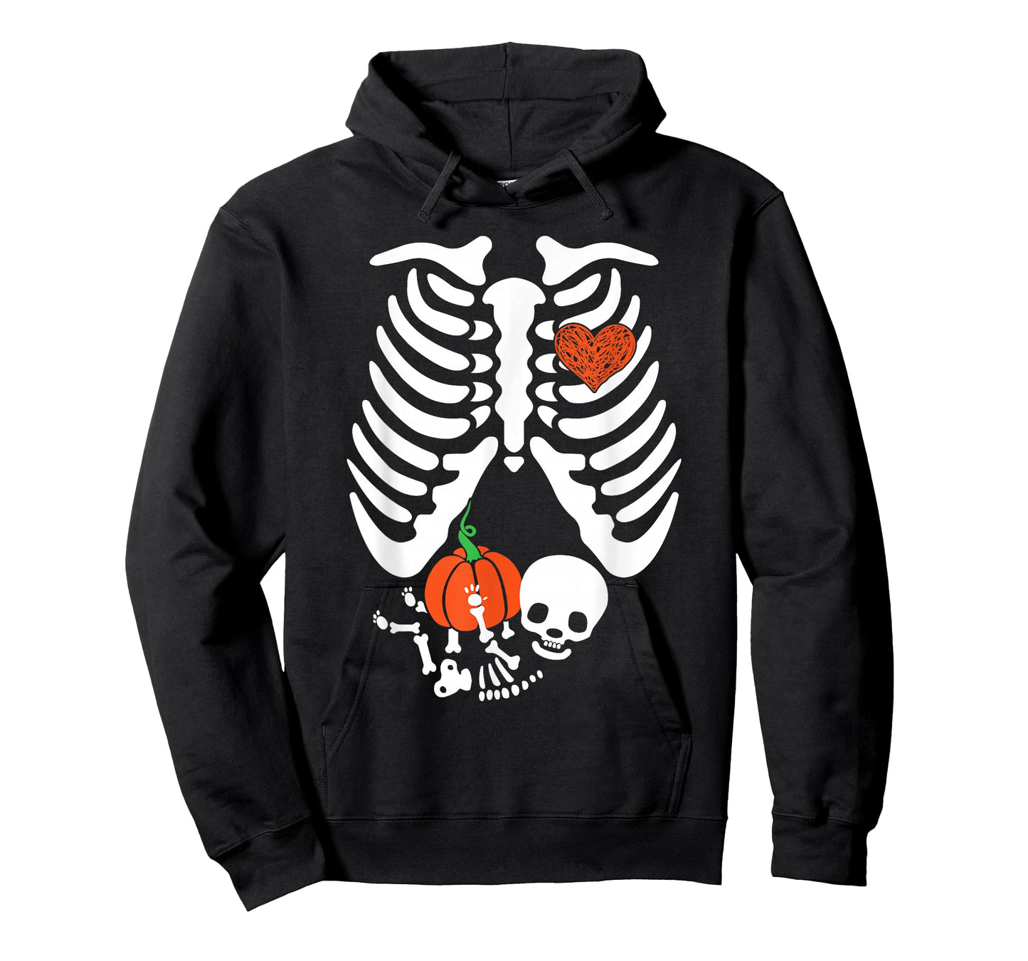 Skeleton Maternity Halloween Pumpkin Baby Maternity Costume T-Shirt
