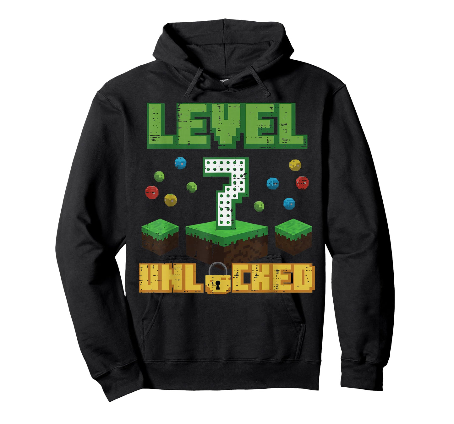 Level 7 Unlocked Pixel Gamer 7th Birthday Gaming Boys Kids T-Shirt
