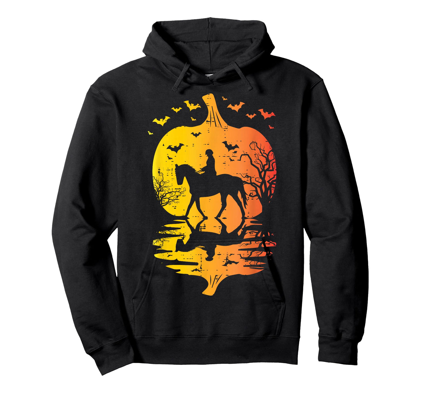 Halloween Horse Silhouette Pumpkin Vintage Costume Women Men T-Shirt