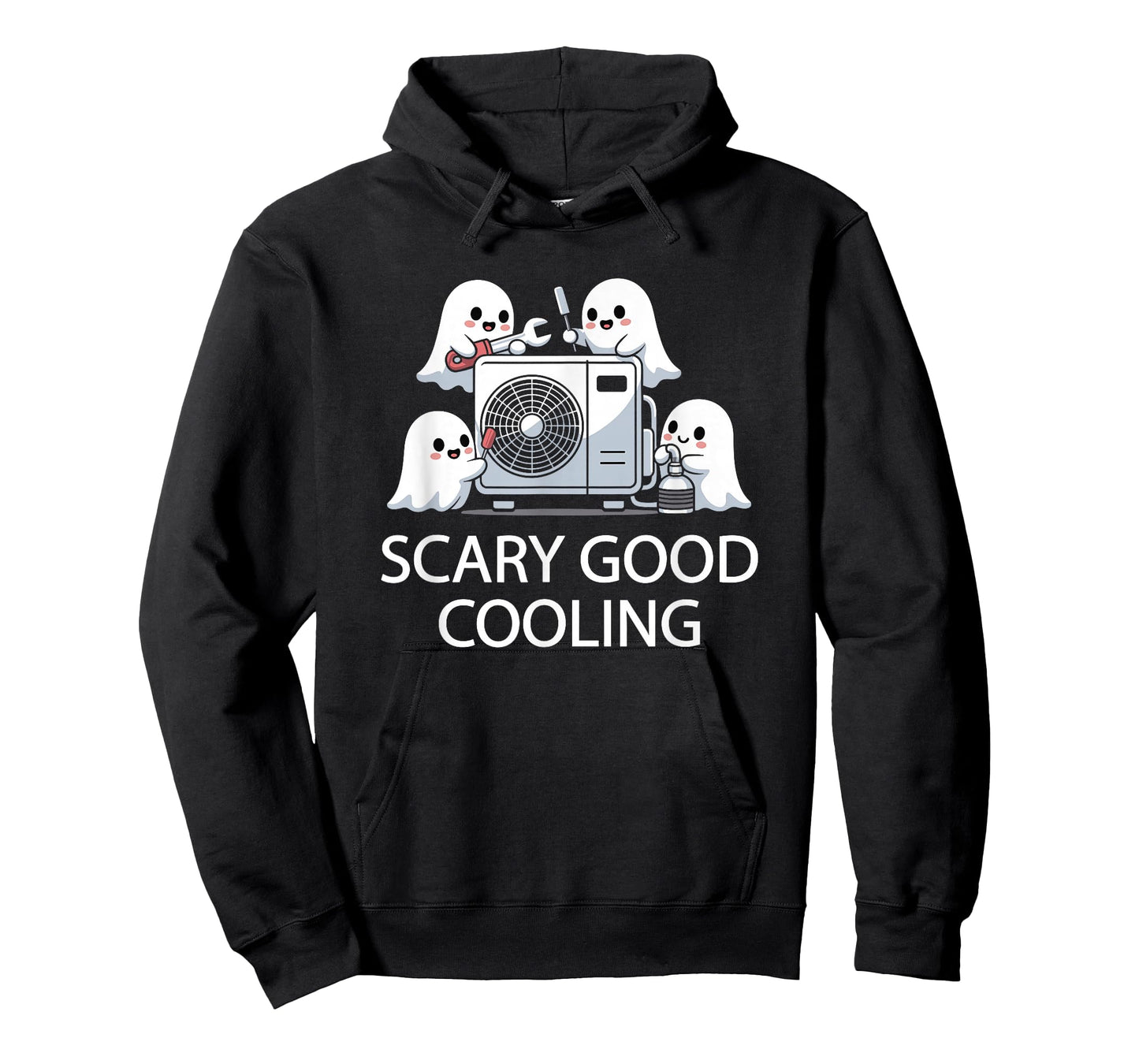 Funny HVAC Technician Ghost Halloween Costume Spooky Month T-Shirt