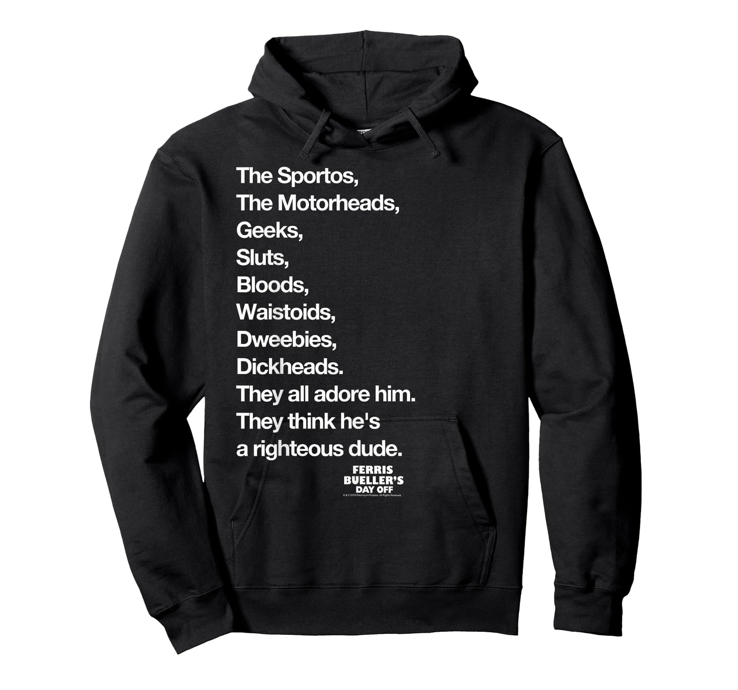Ferris Bueller's Day Off Righteous Dude List Movie T-Shirt