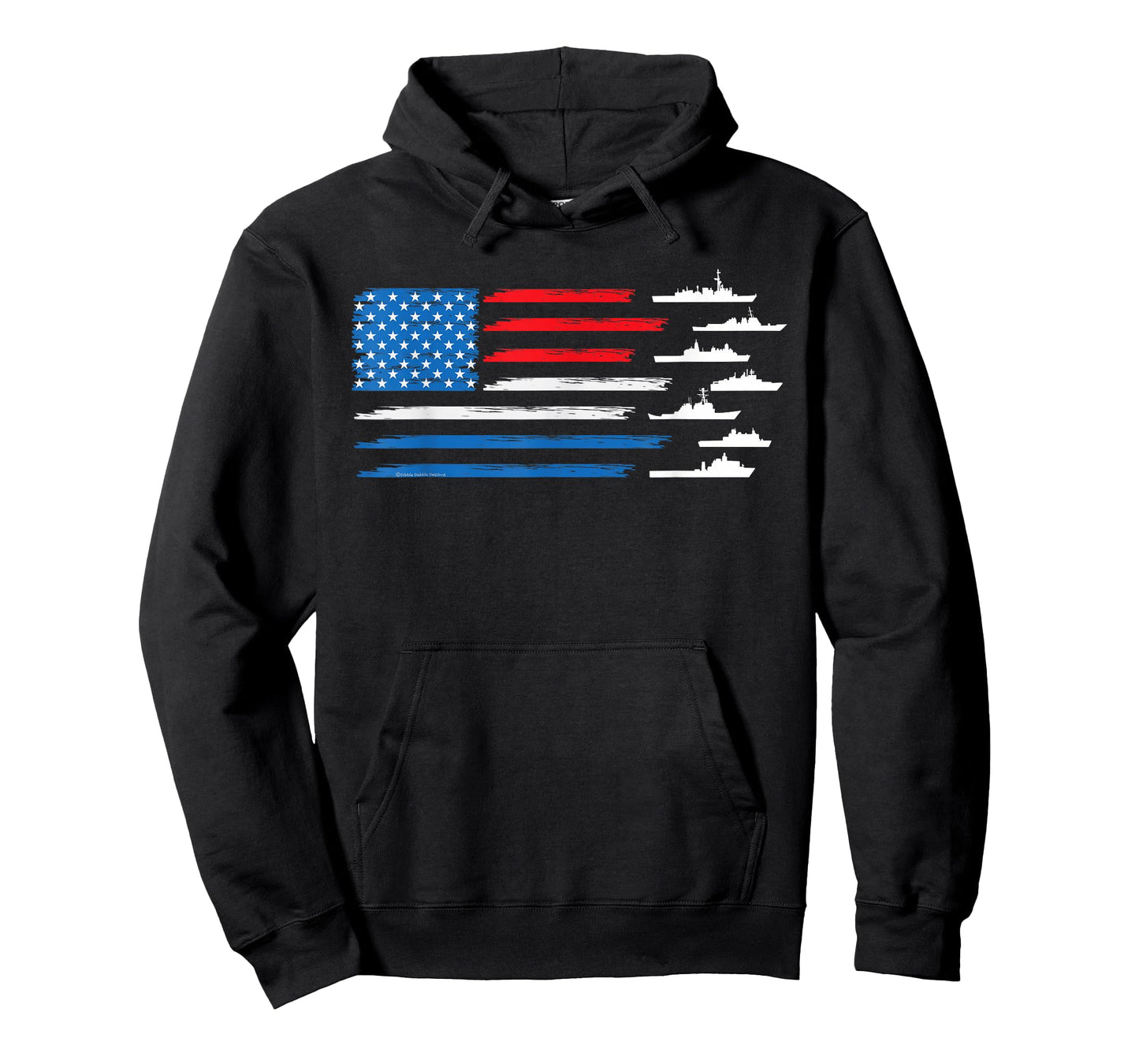 Patriotic Red White Blue USA Flag Military Ships 4th of July T-Shirt