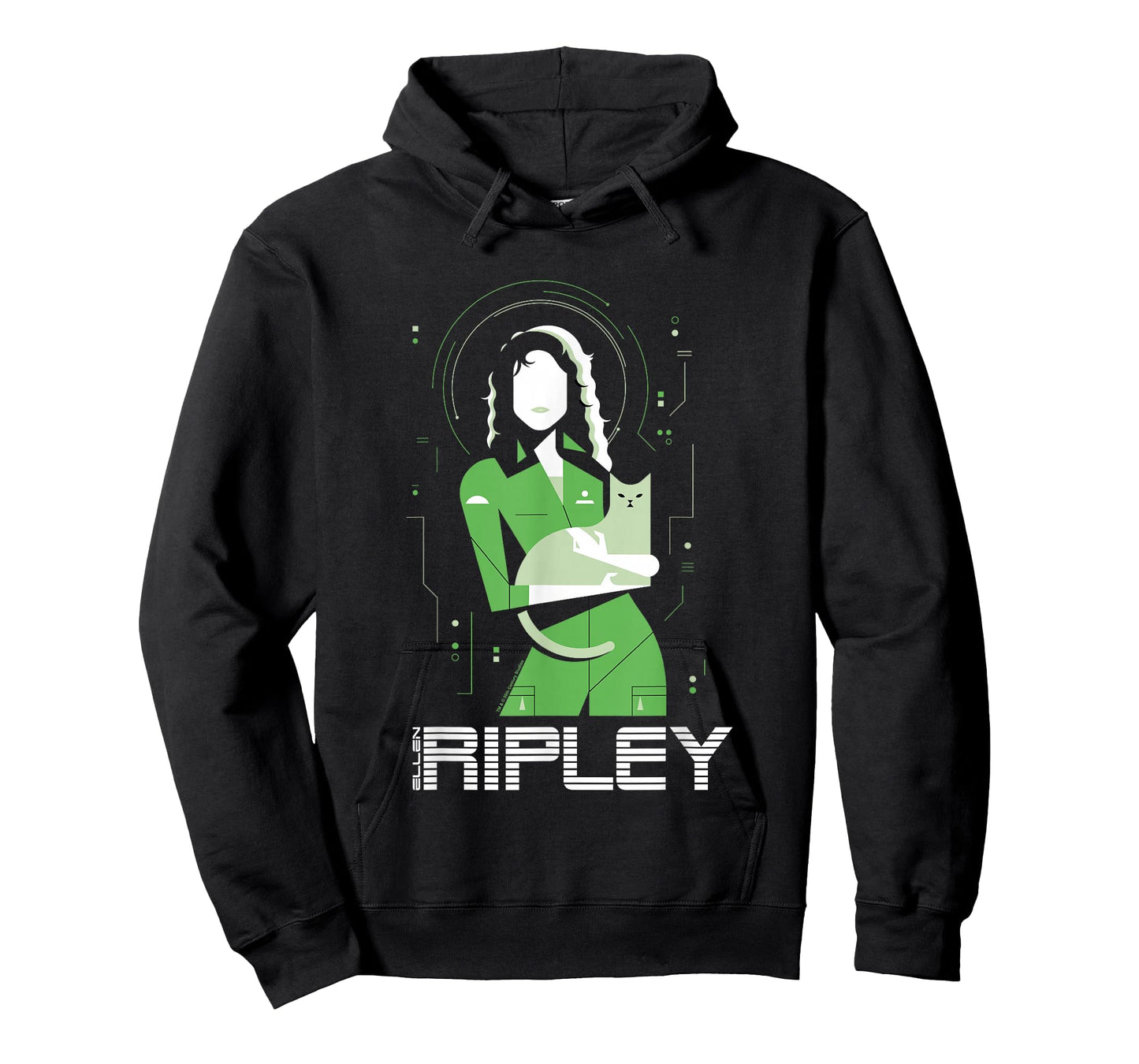 Aliens Iconic Strong Ellen Ripley Silhouette Chest Portrait T-Shirt