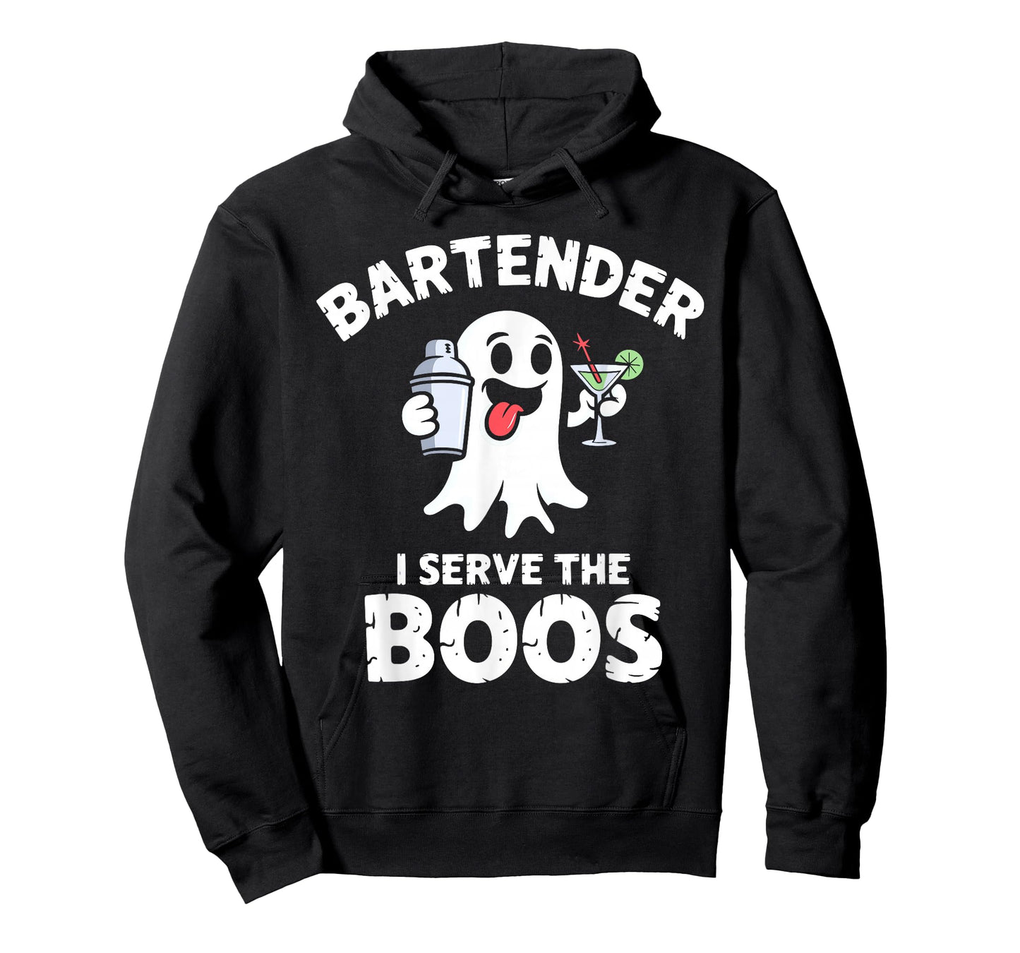 Funny Halloween Bartender I Serve The Boos Ghost Costume T-Shirt