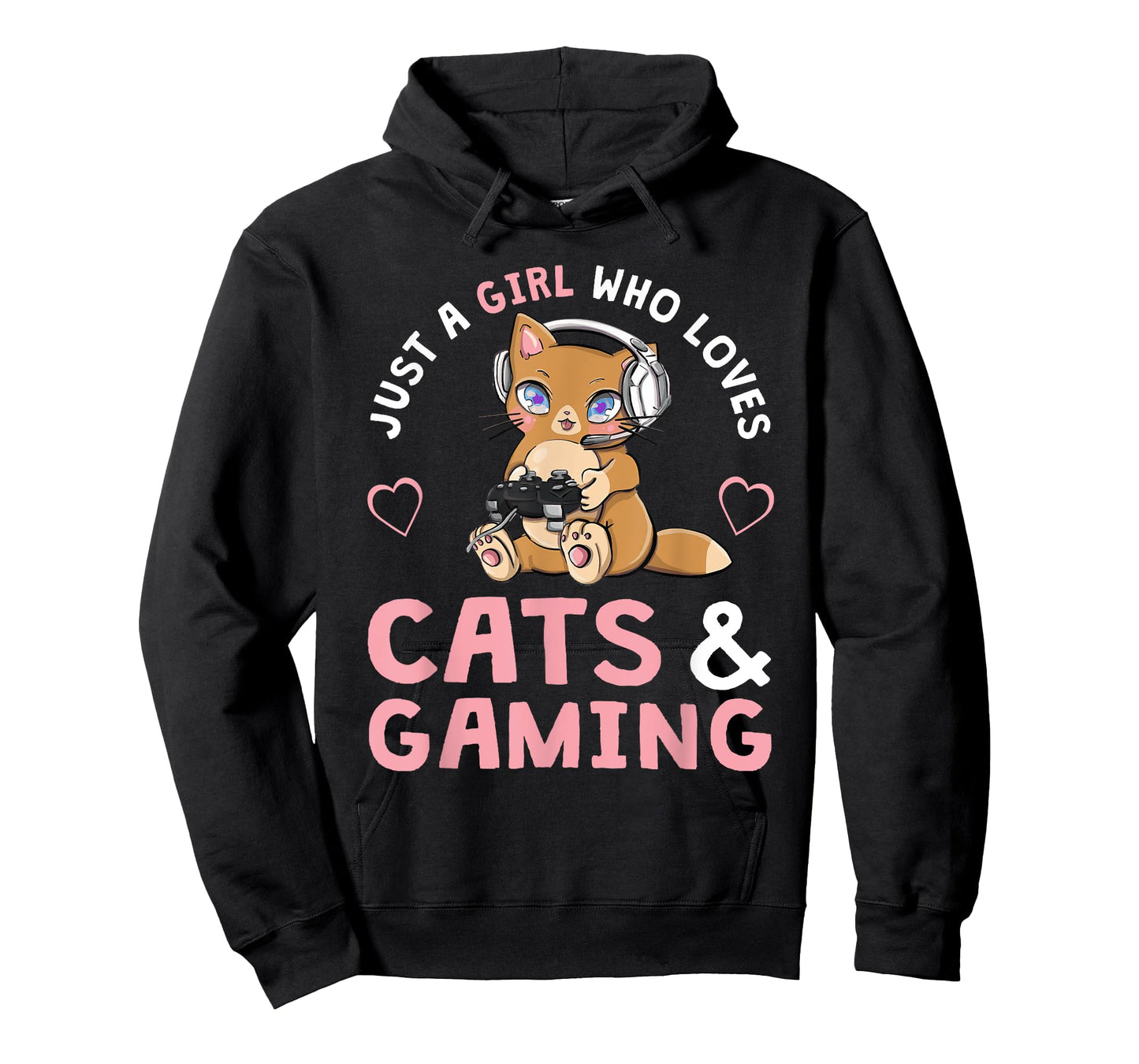 Just A Girl Who Loves Cats And Gaming Cute Gamer Cat T-Shirt