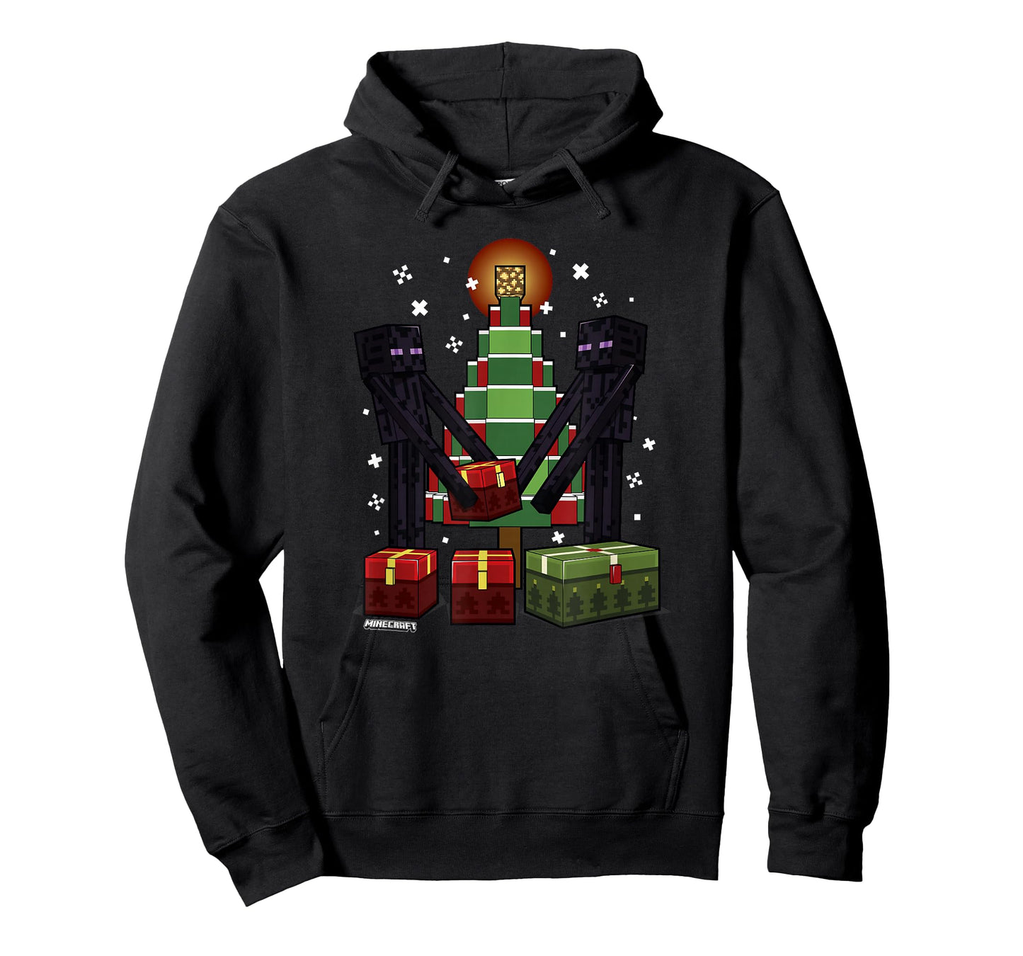 Minecraft Christmas Enderman Gift T-Shirt, Unisex-Adult, Blue, Small, Short Sleeve