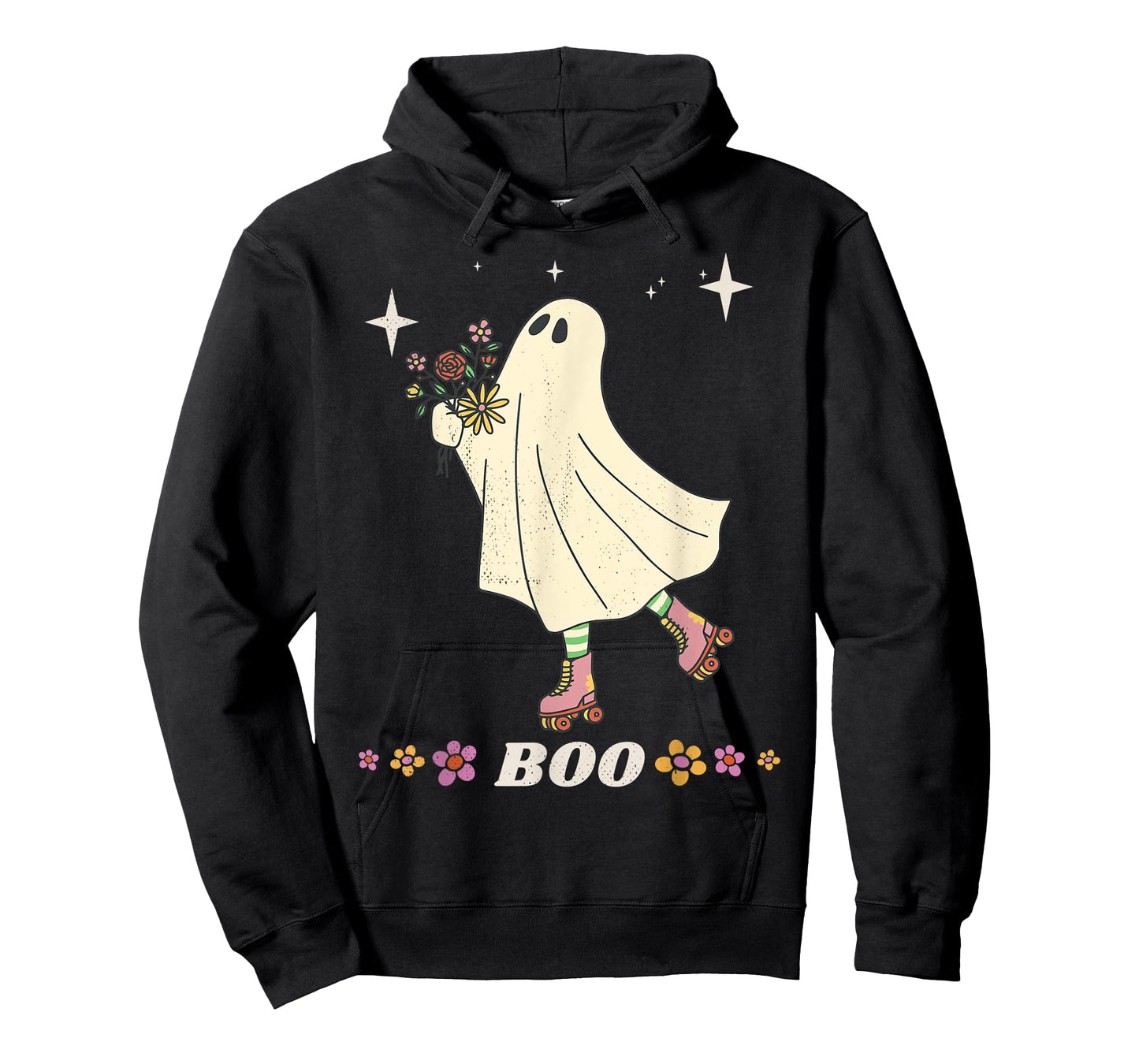 Boo. Roller skating Hippie ghost for halloween and more. T-Shirt
